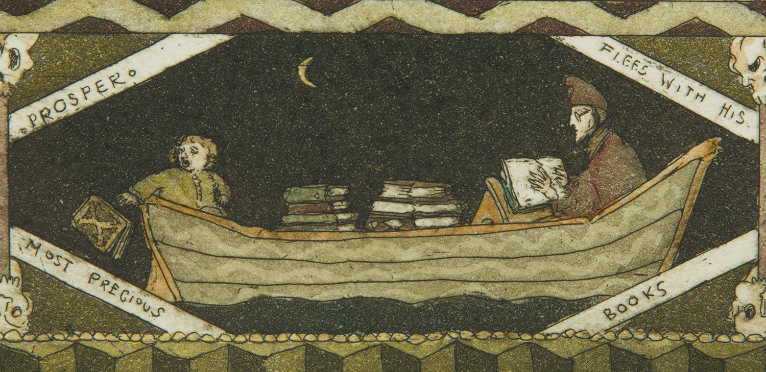 Prospero Flees with his Favourite Books