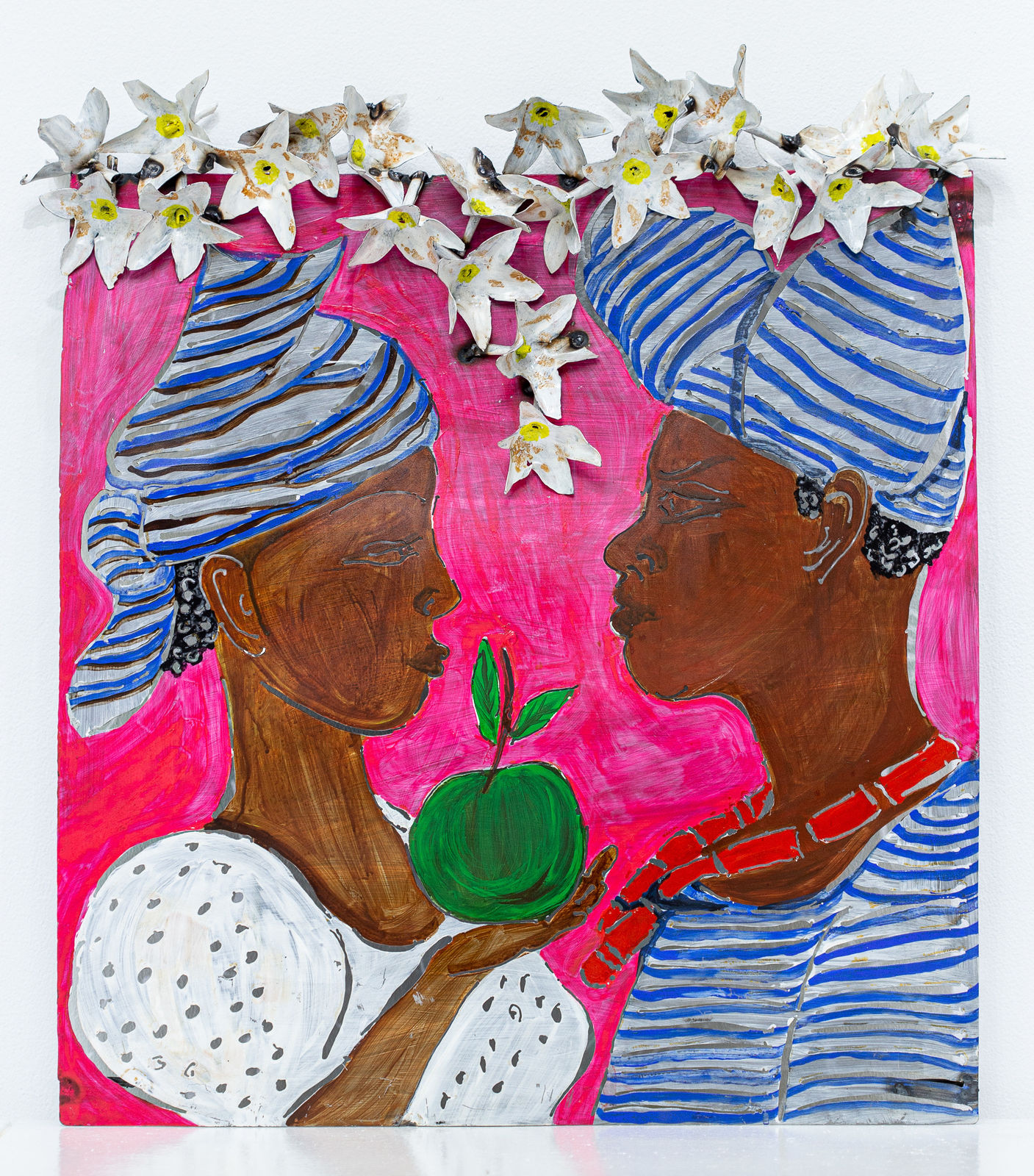 Sokari Douglas Camp, Eve's Conversation Hat with Flaps From the Frangipani series, 2017