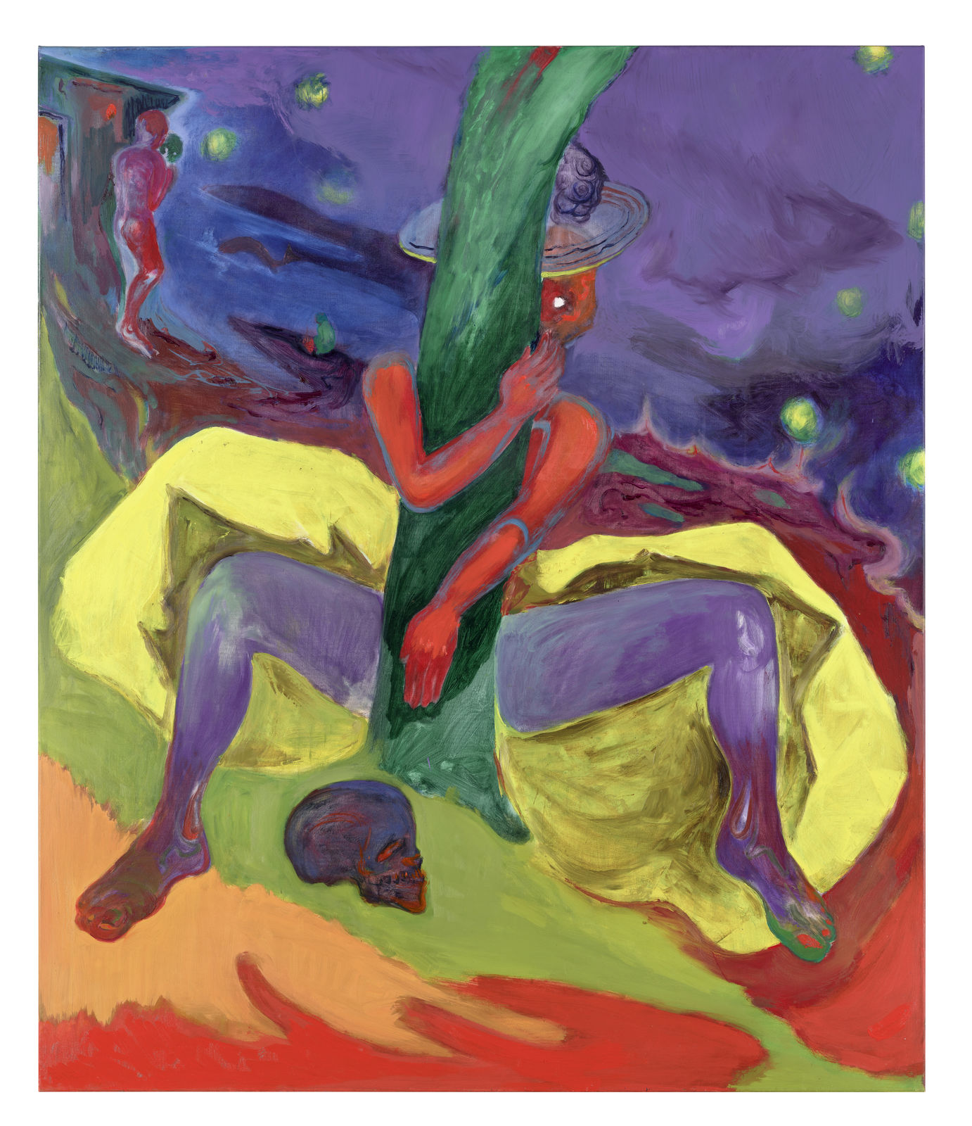 RaoFu_girl_behind_the_tree, 2021-2024, Oil on canvas, 135 x 115 cm, foto Herbert Boswank