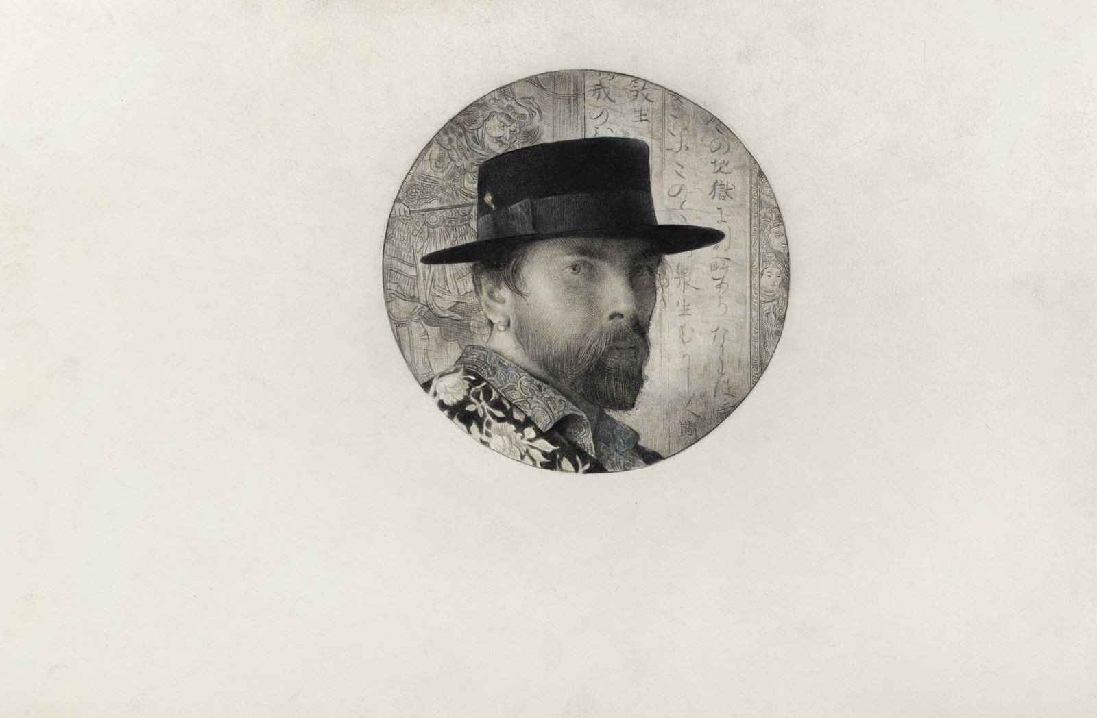 Sverre Malling, Self-portrait with Spring Pictures (Shun-ga), 2020