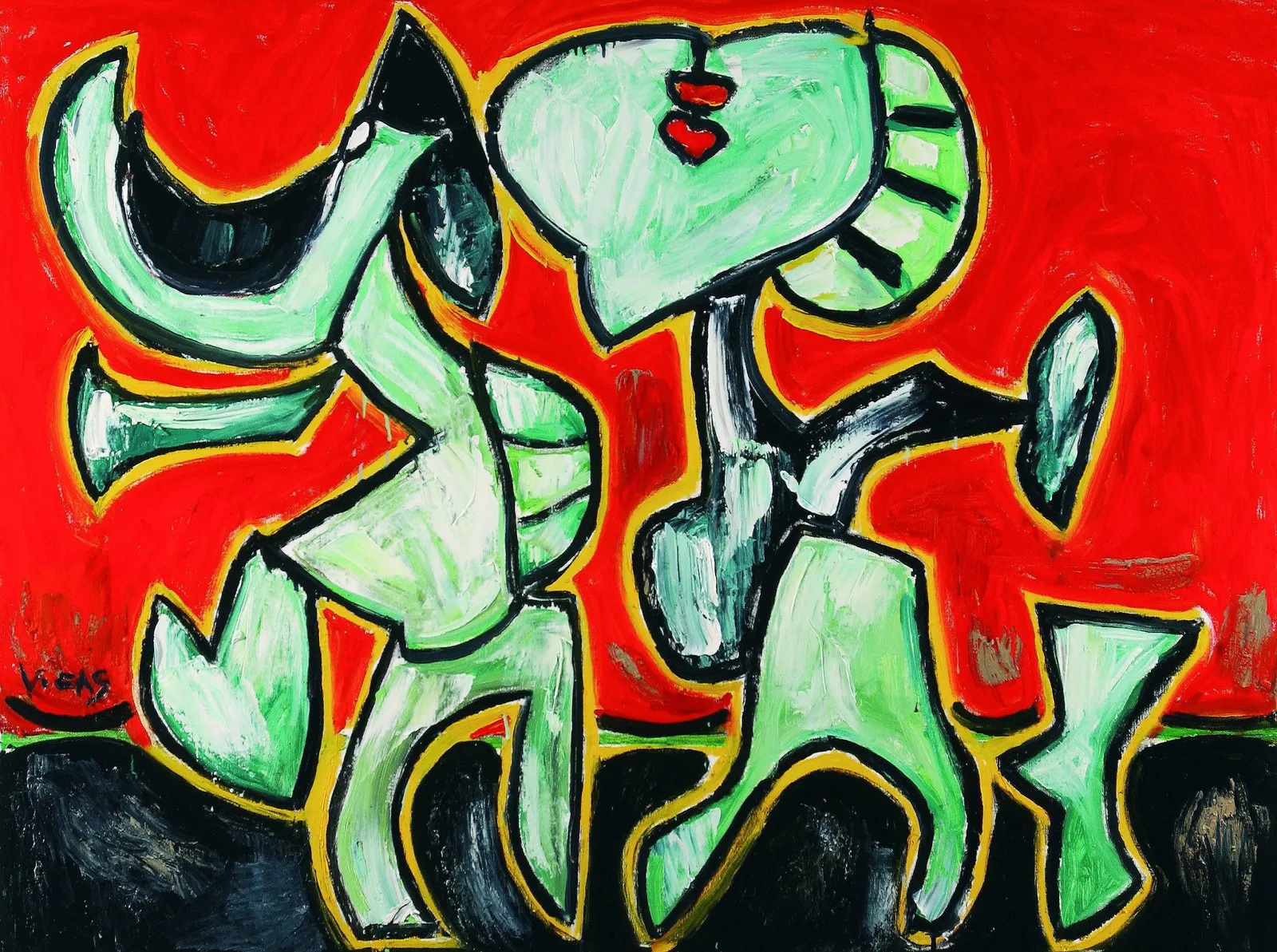 Oswaldo Vigas 奧斯瓦爾多 ‧ 維加斯 , Danzantes II (Dancers II )《舞者（二）》, 2008