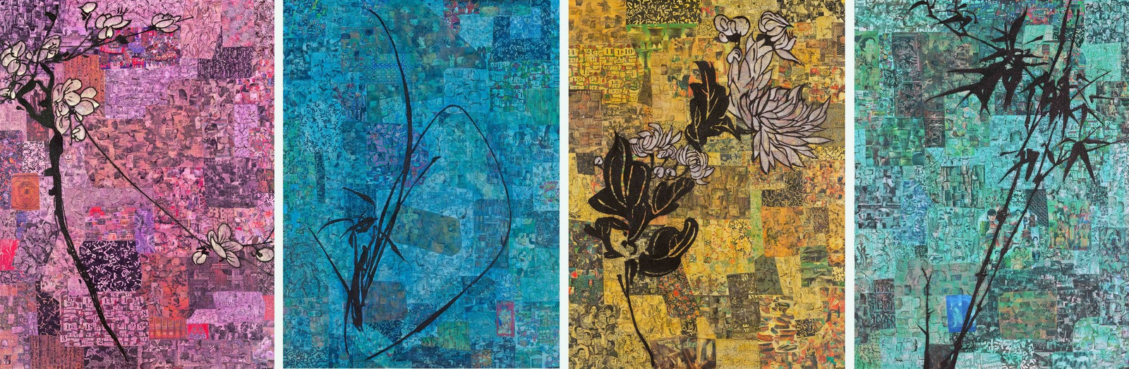 Xue Song 薛 松, The Four Gentlemen – Plum Blossom, Orchid, Chrysanthemum, Bamboo《四君子—梅、蘭、菊、竹》, 2020