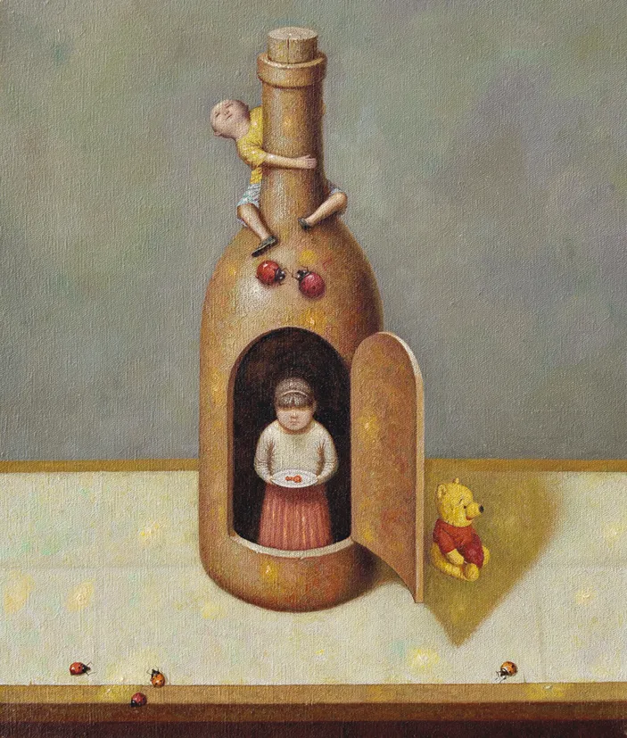 Liu Hong Wei 劉宏偉, Goldfish in a Tray (盤中的金魚), 2015