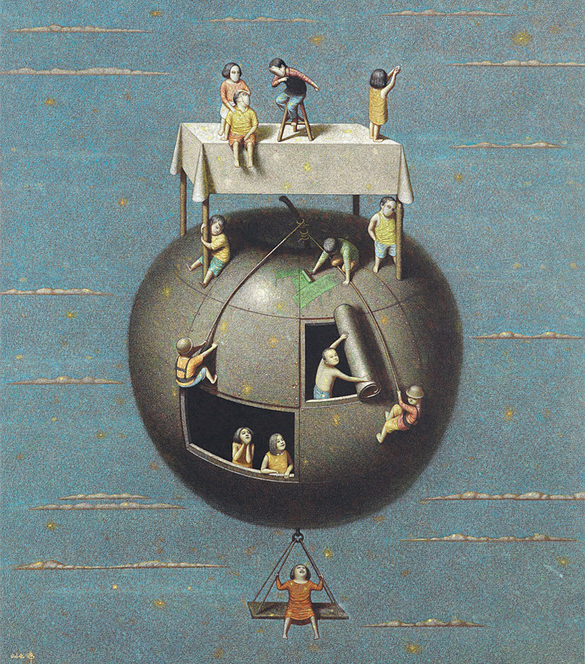 Liu Hong Wei 劉宏偉, Floating Apple (飄浮的蘋果), 2012