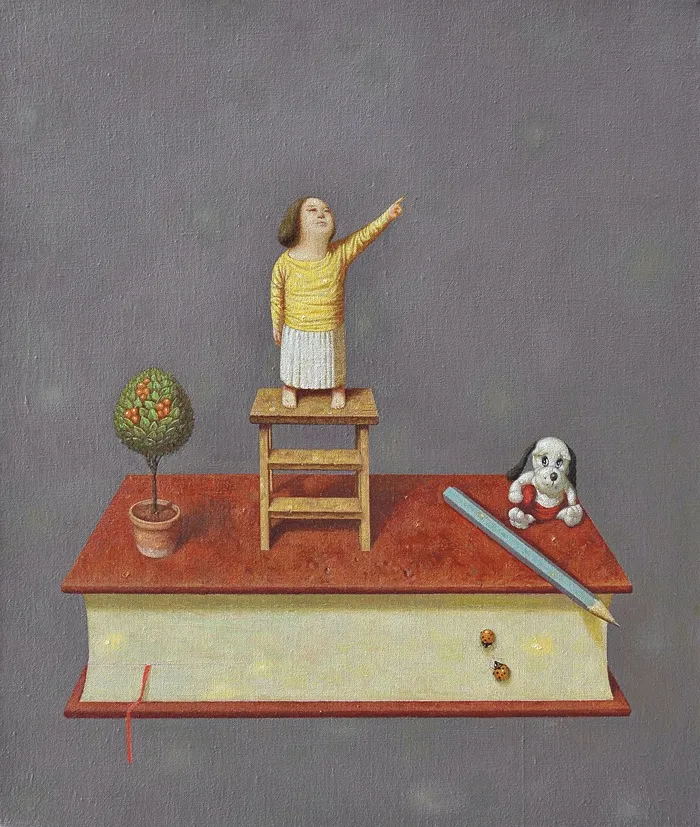 Liu Hong Wei 劉宏偉, Girl with a Book (女孩兒與書), 2015