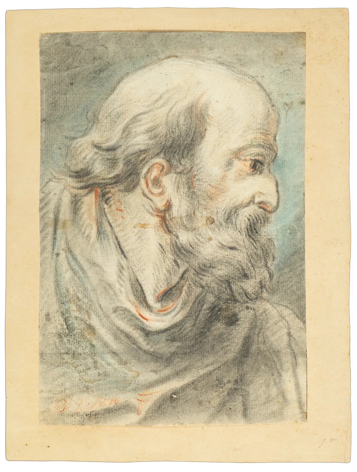 Profile portrait of an elderly man with a beard, by Joseph-Marie Vien.