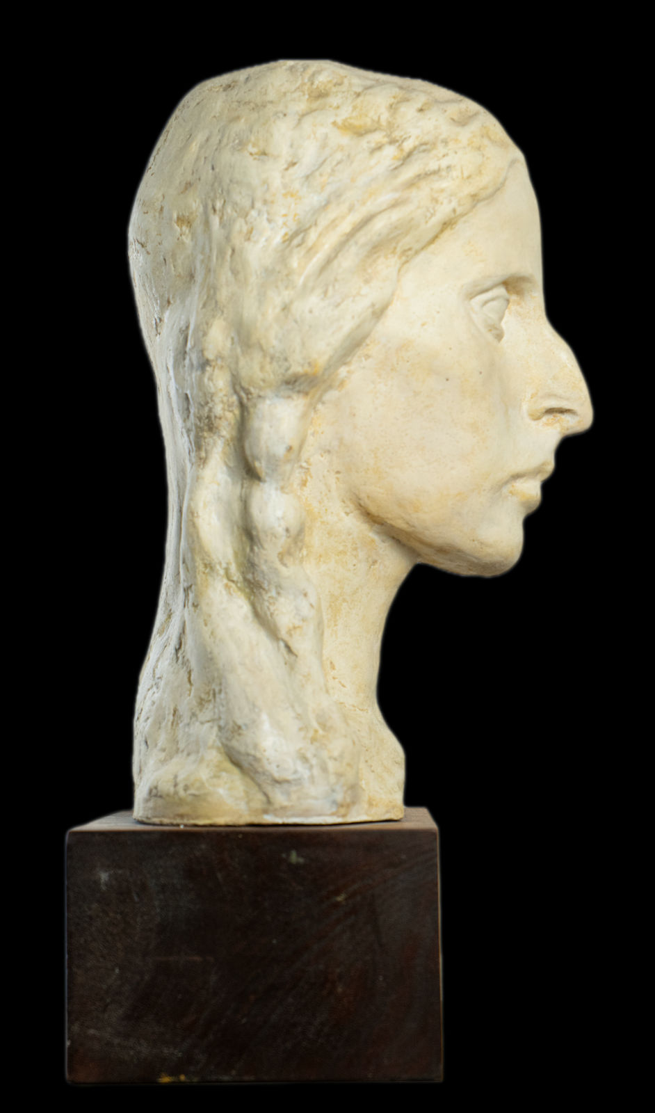 Very rare plaster by Ferdinand Hodler, depicting his beloved muse Valentine Godé-Darel. The only signed sculpture by Ferdinand Hodler, realized in Geneva c. 1914.