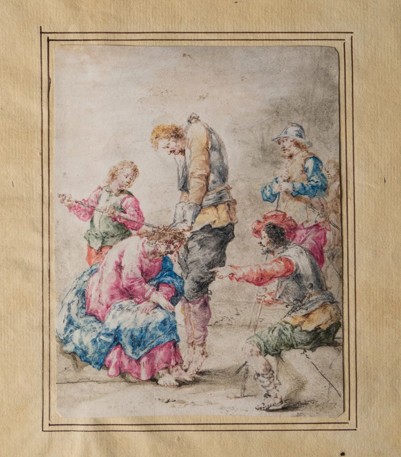 a watercolor by Leonaert Bramer depicting a religious scene