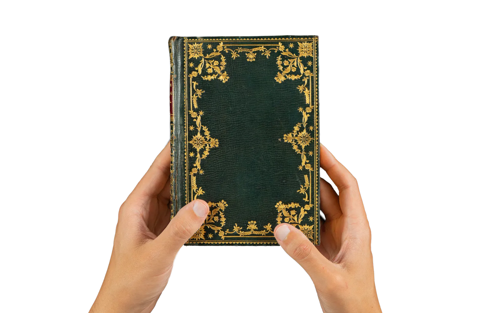 A richly illuminated medieval manuscript, Italian Book of Hours from Rome, signed and dated by the scribe, with many illuminations and decorative borders, bound in a lavishing 19th-century leather binding