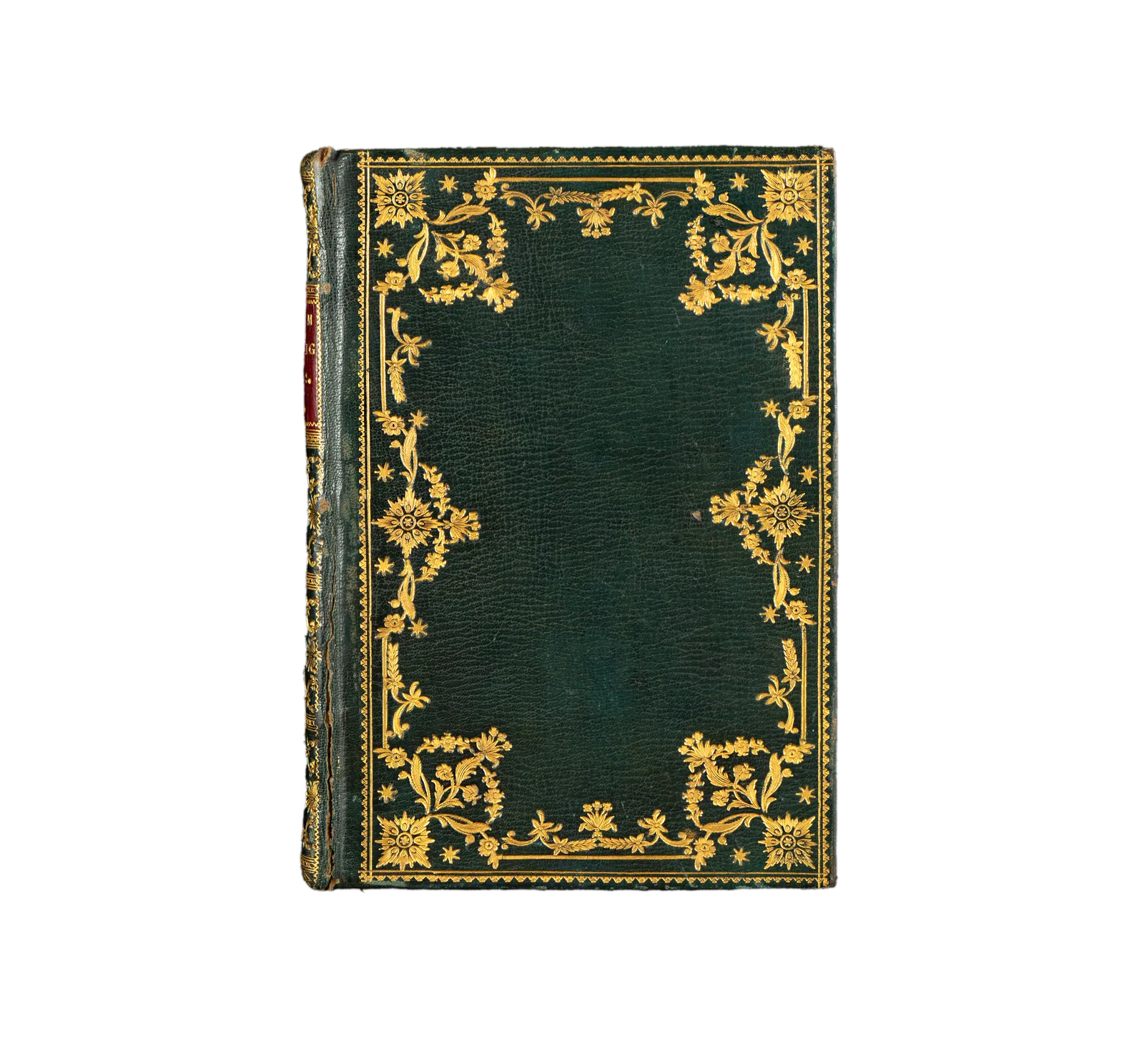 A richly illuminated medieval manuscript, Italian Book of Hours from Rome, signed and dated by the scribe, with many illuminations and decorative borders, bound in a lavishing 19th-century leather binding