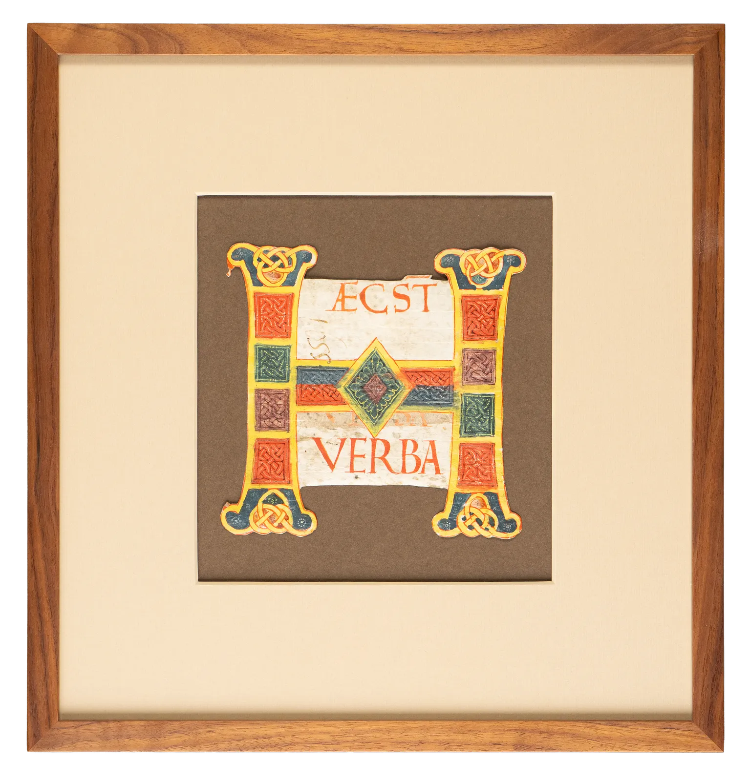 Very large and richly illuminated initial H from an Atlantic Bible realizead in Italy, Rome, c. 1100