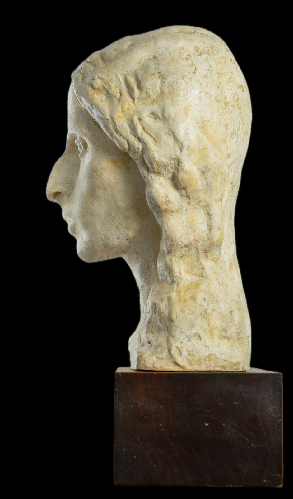 Very rare plaster by Ferdinand Hodler, depicting his beloved muse Valentine Godé-Darel. The only signed sculpture by Ferdinand Hodler, realized in Geneva c. 1914.