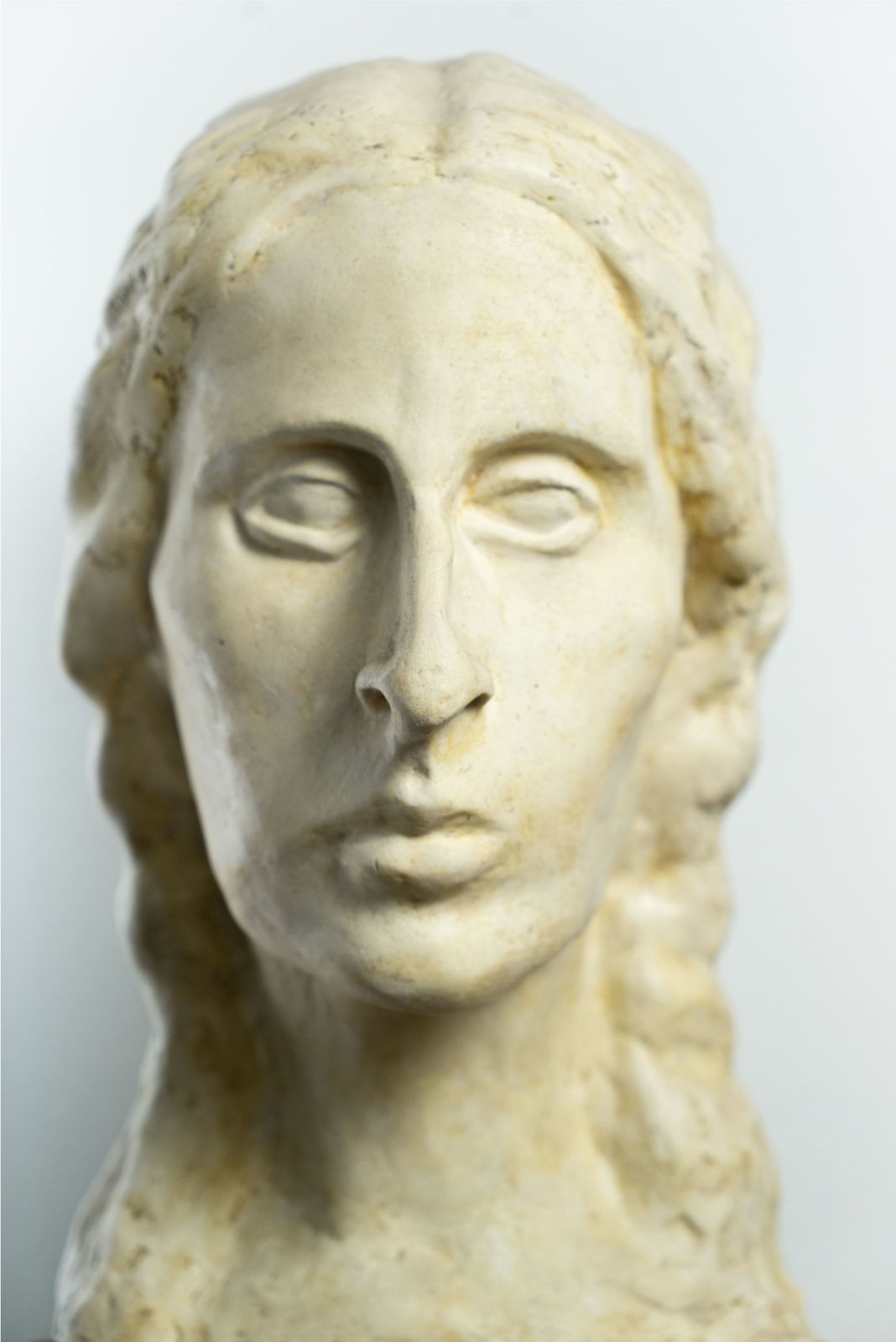 Very rare plaster by Ferdinand Hodler, depicting his beloved muse Valentine Godé-Darel. The only signed sculpture by Ferdinand Hodler, realized in Geneva c. 1914.