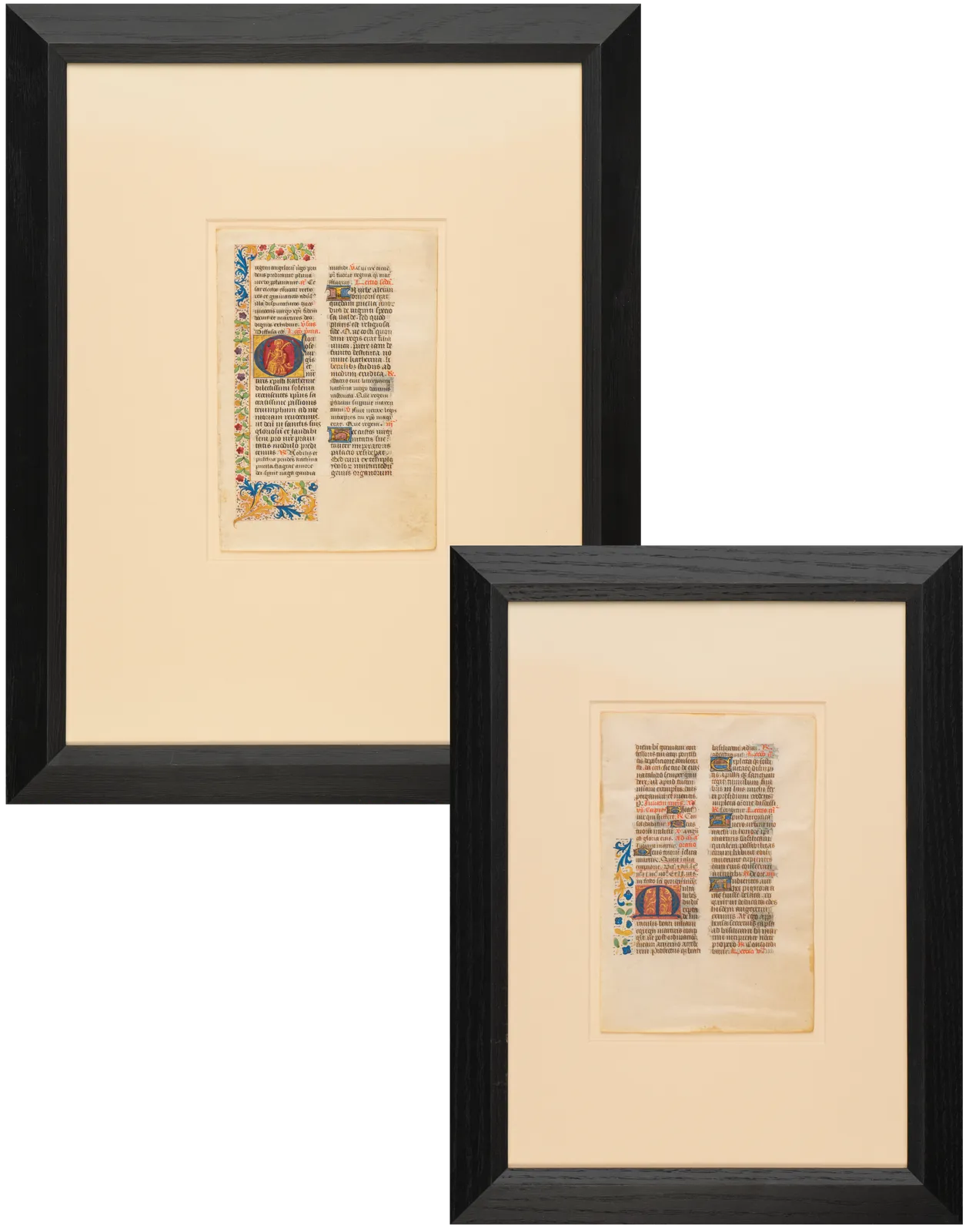 Master of Jean Charpentier, Saint Catherine and a text leaf from the Bréviaire de Saint-Julien de Tours, Tours, c. 1470-1475