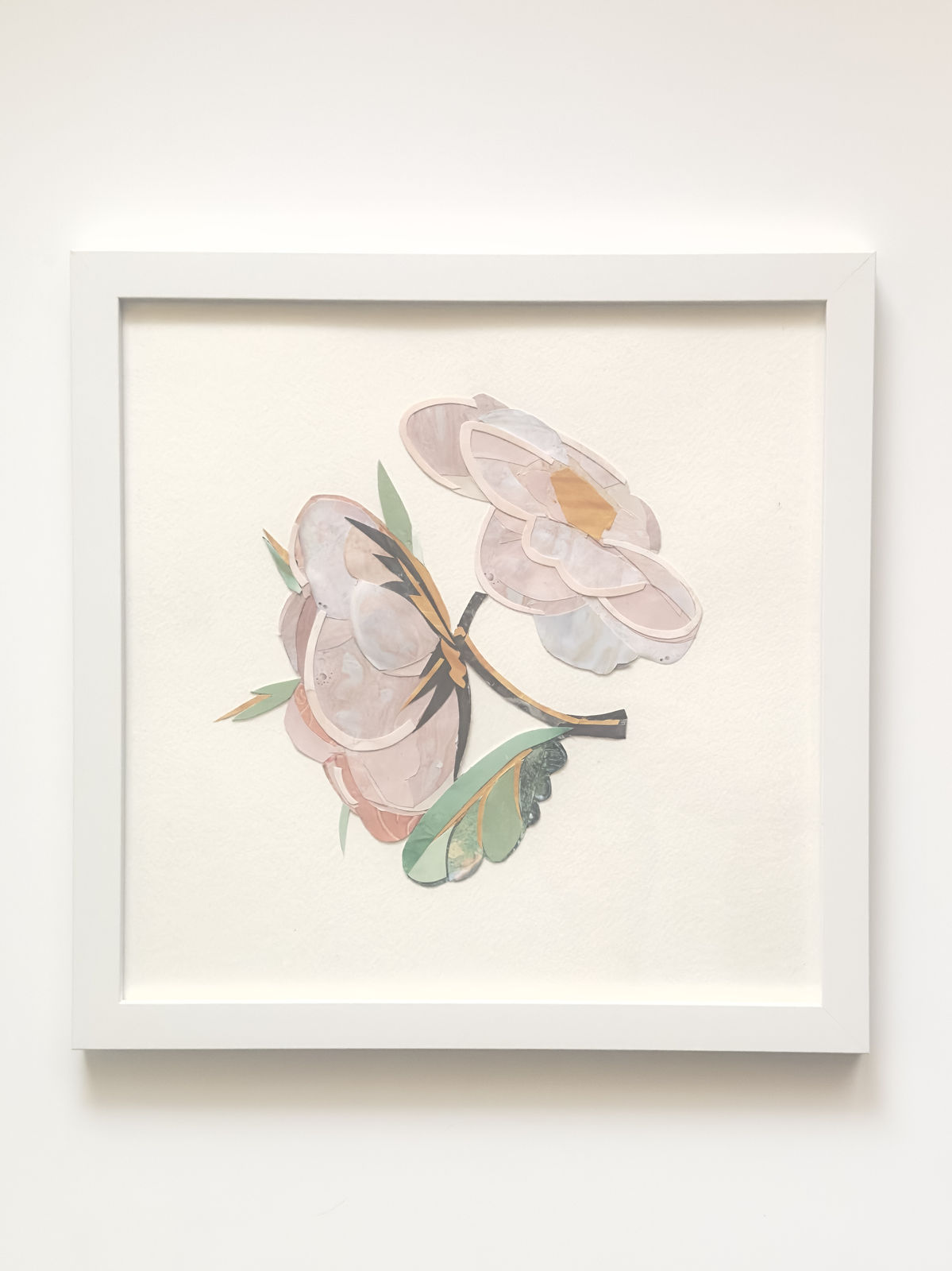 Chase Travaille b. 1994 Flowers From the Birth of Venus (After Botticelli) No. 3, 2025 Images of Yeh Rim Lee's ceramics and yupo paper on strathmore 12 x 12 in