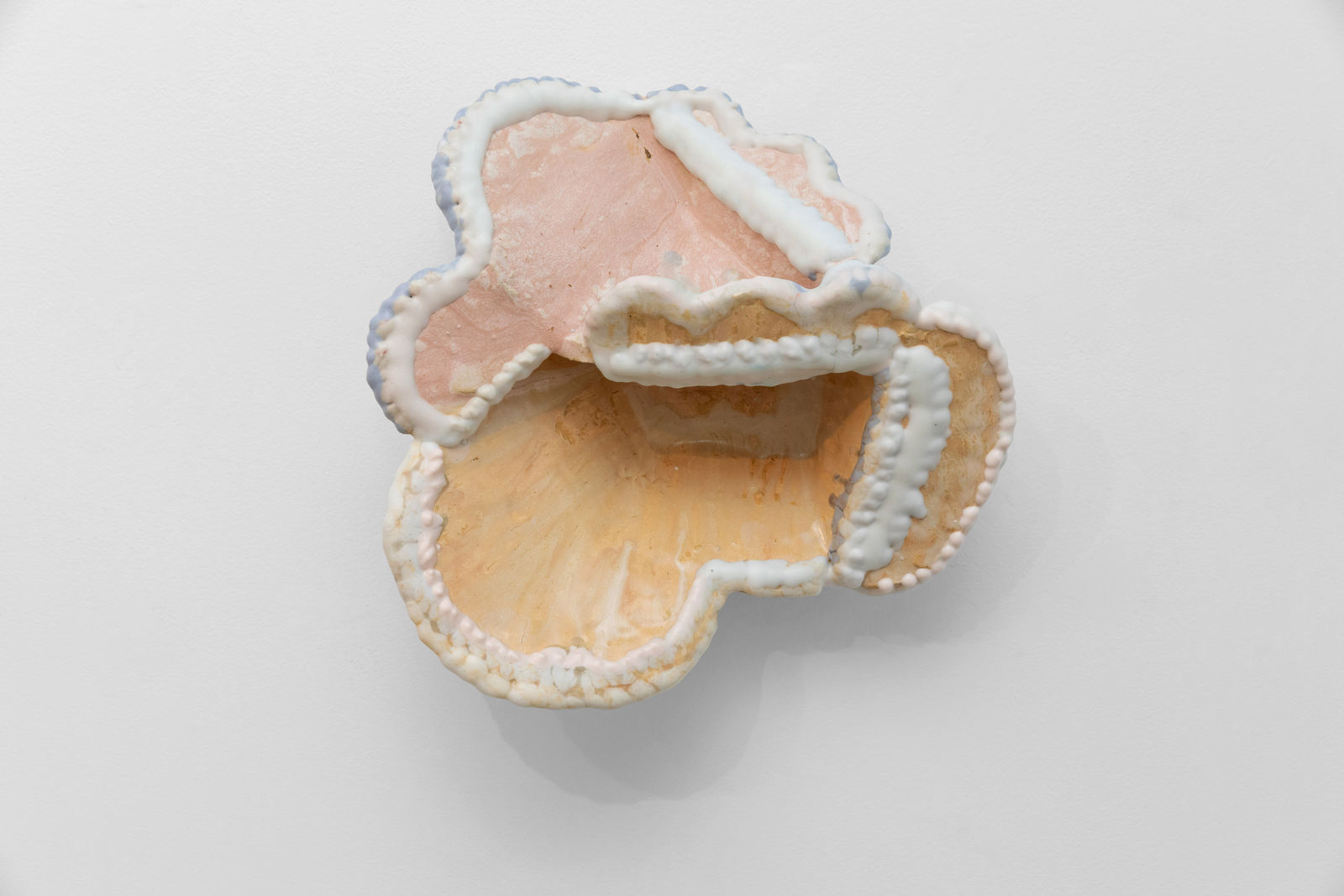 YehRim Lee, Wallflower (Gold), stoneware and glaze, 15x15x4.5in