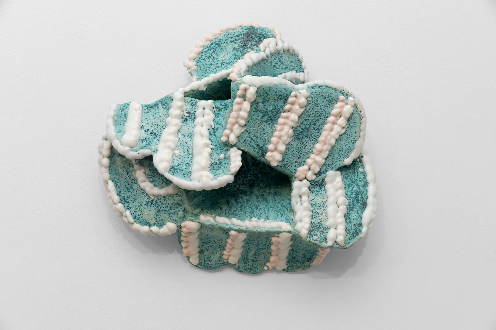 YehRim Lee, Wallflower (Blue), stoneware and glaze, 15x15x6in