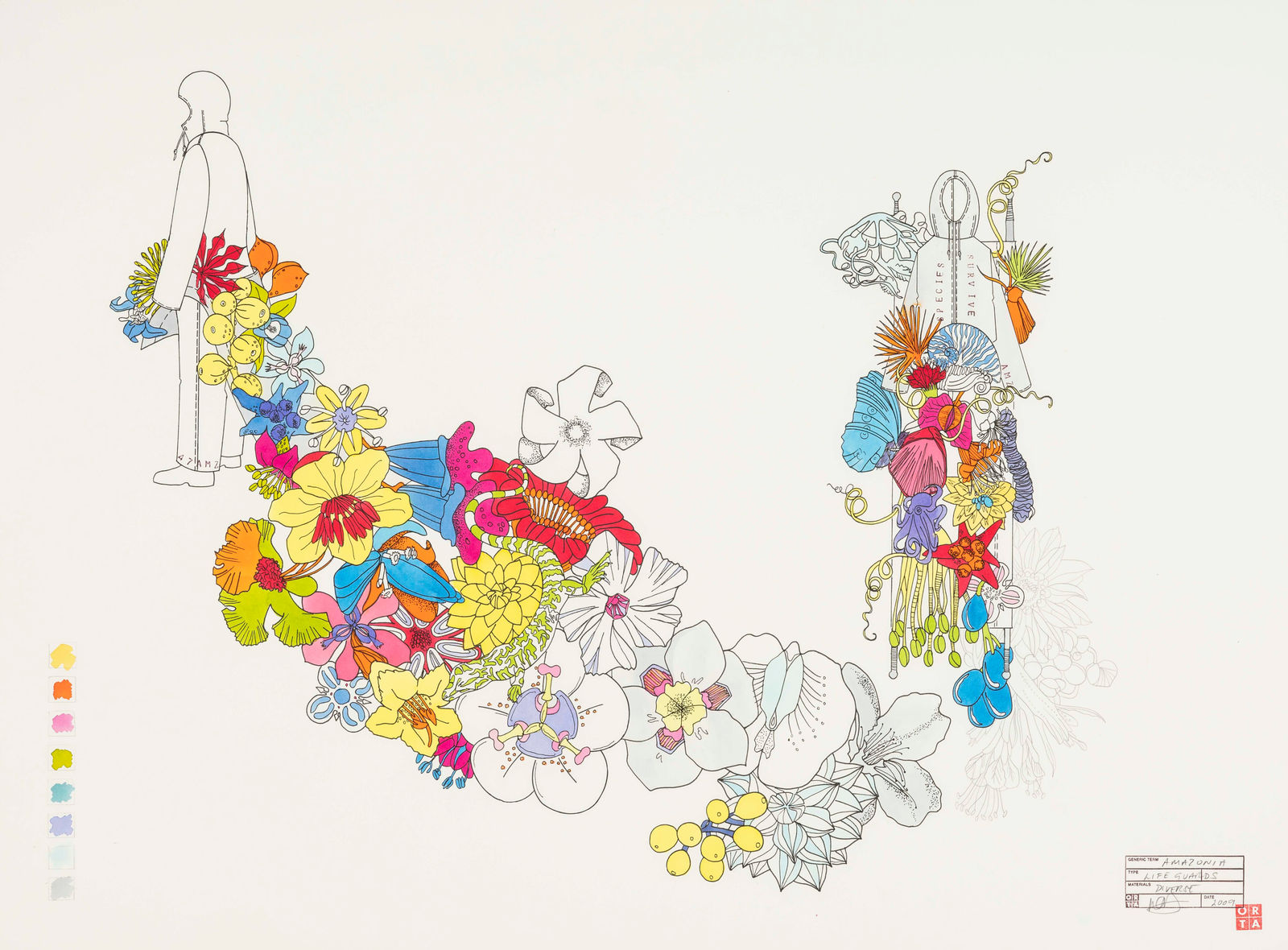 Lucy + Jorge Orta, Amazonia expedition drawings, 2009-2010