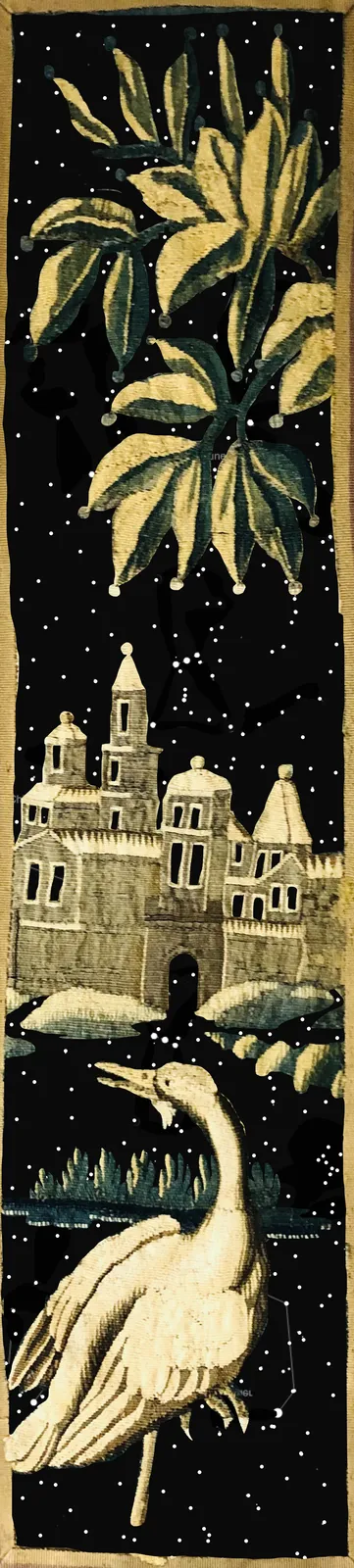 Renaud Auguste-Dormeuil, Tapisserie dite du héron à cloche pied, Hope It Was Worth It (Ciel du 1 décembre 1610 - découverte de la nébuleuse d’Orion depuis le mont Sainte Victoire), 2025