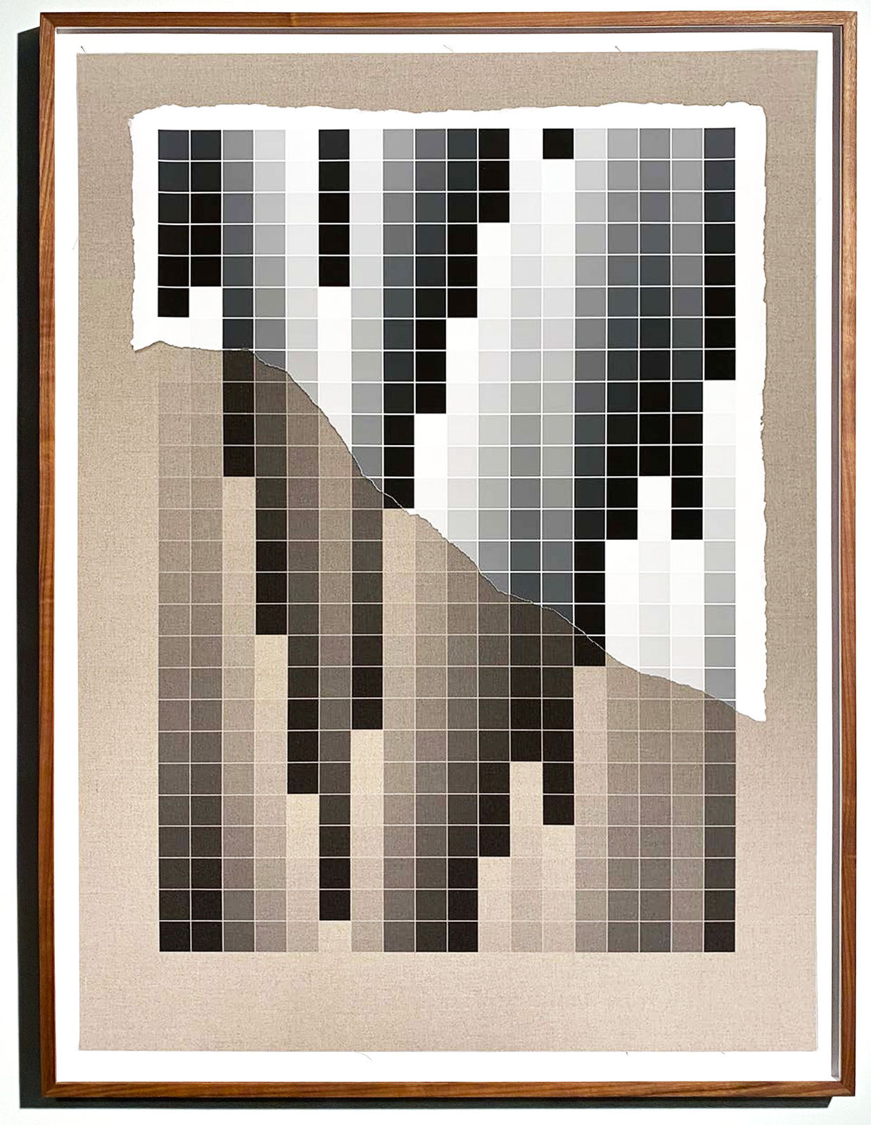 Analia Saban, Transcending Pigment from Paint to Canvas, from Canvas to Paint (Black and White), 2020