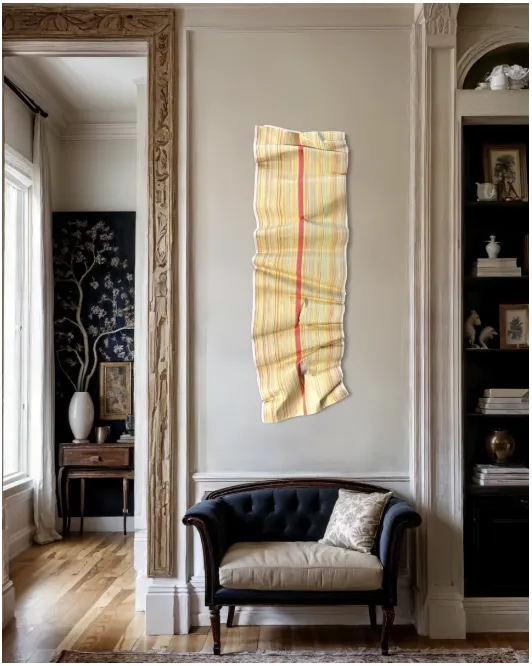 Sherbert. Colour Pencil and Acrylic Paint on Paper. Shown in vertical position in illustration mockup to scale.