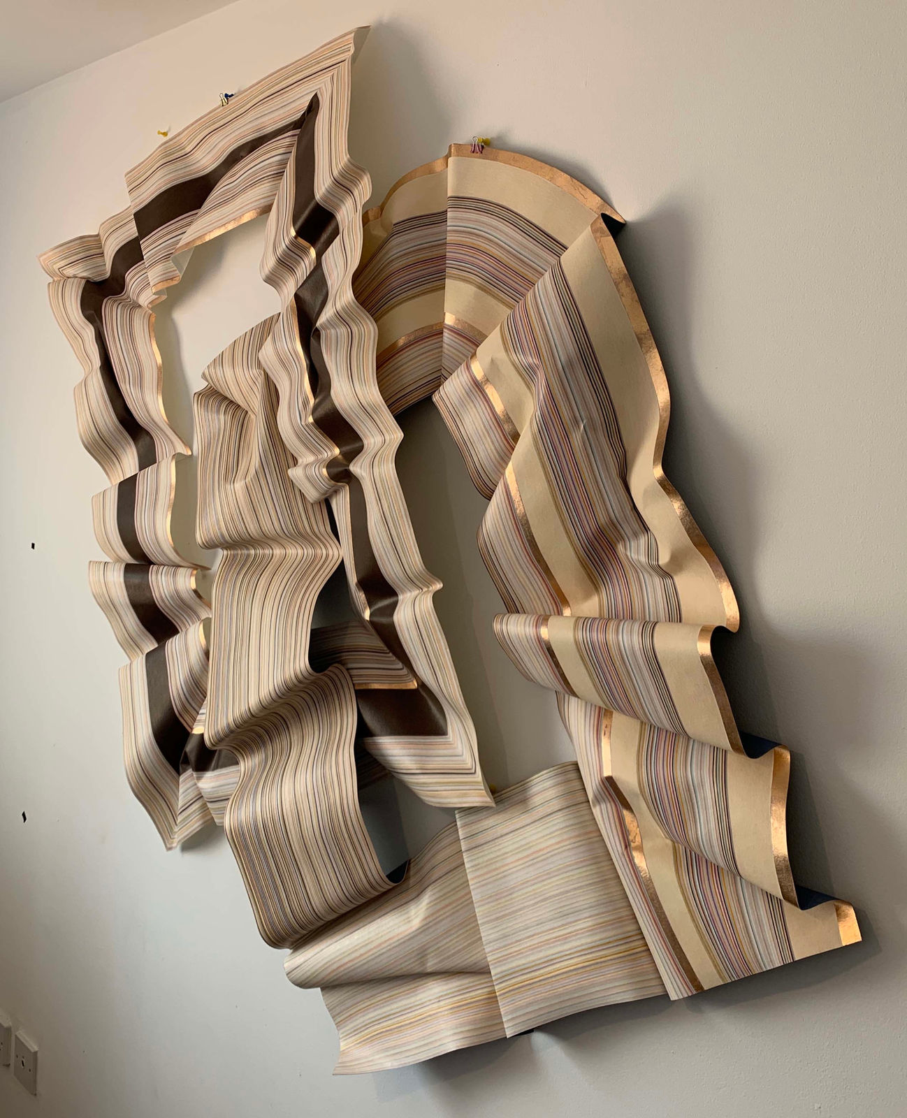 Stacey's Blend 1 & 2. Colour Pencil and Acrylic Paint on Paper with 23K Rose Gold Leaf.