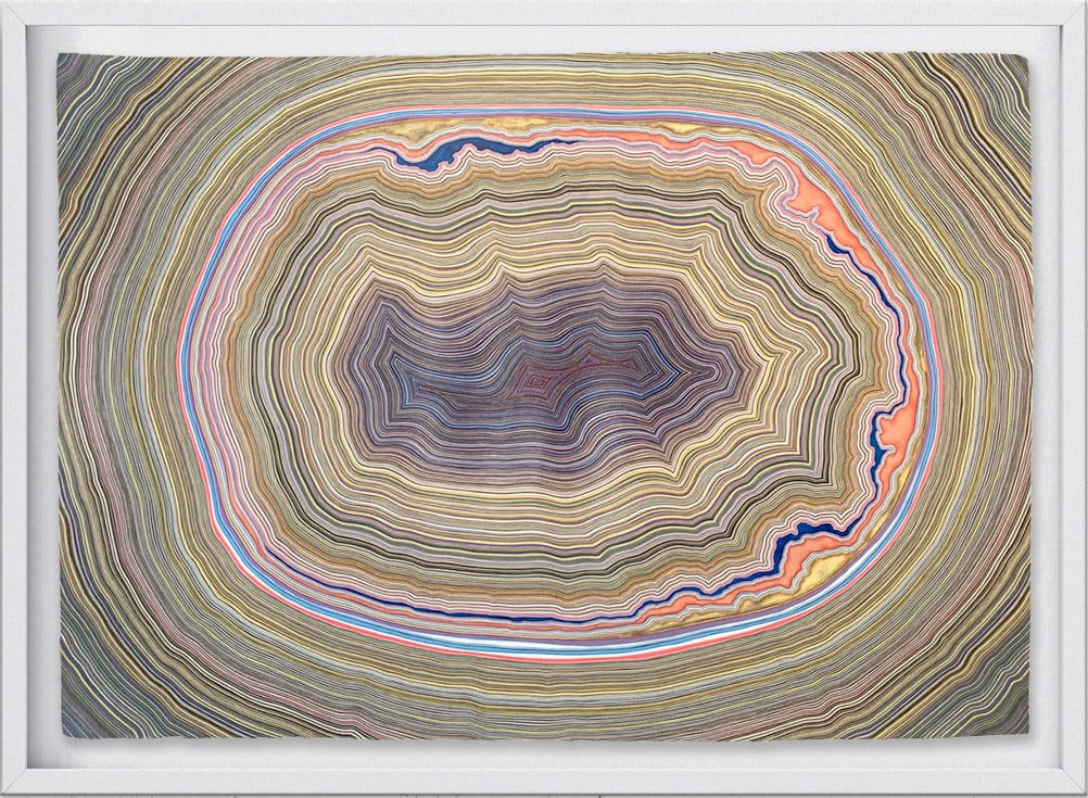 Pink Oval. Colour Pencil on Paper.