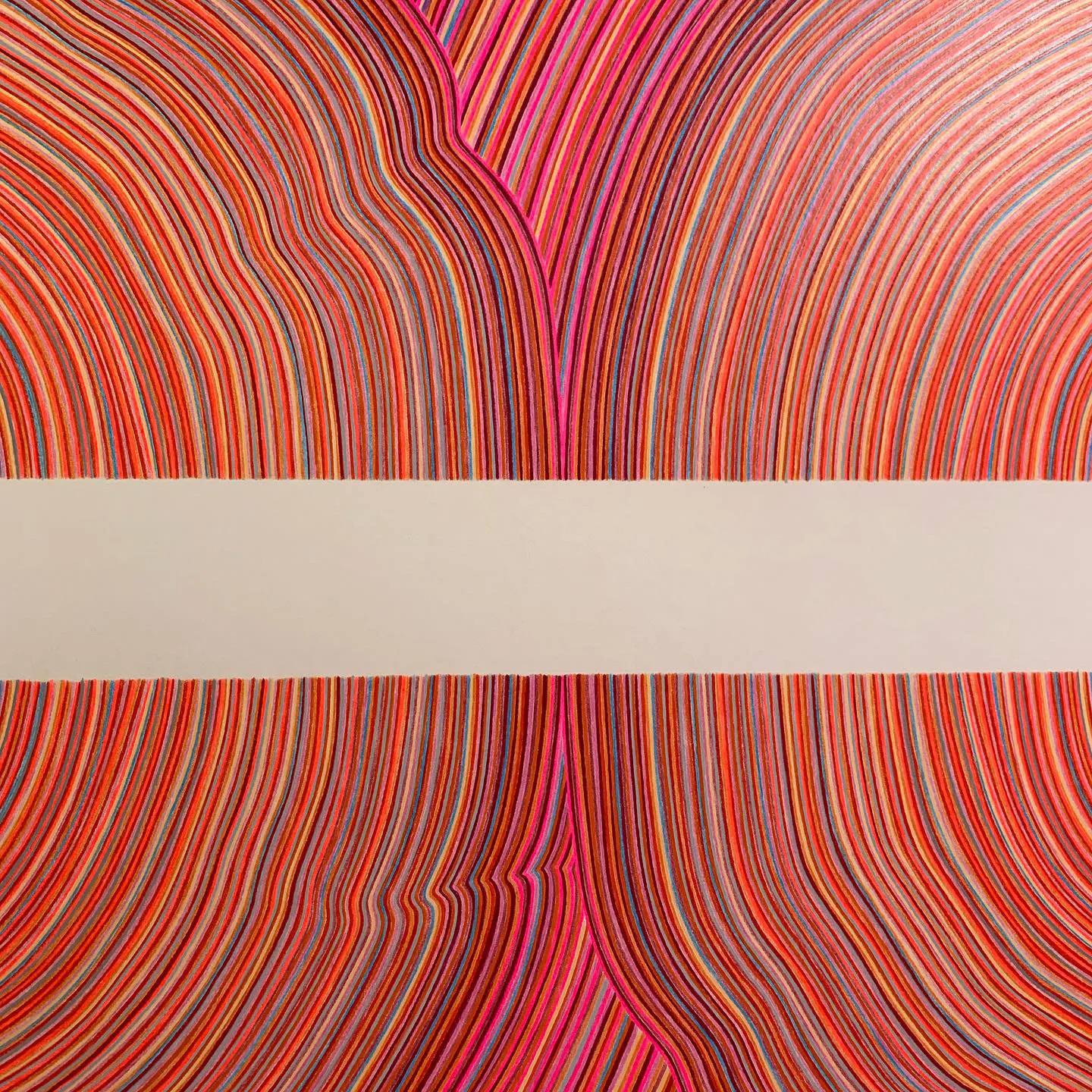 Detail of Pink Window during the drawing process.