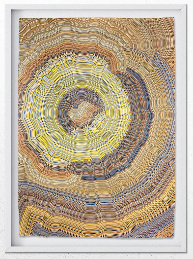 Yellow Circle. Colour Pencil on Paper.