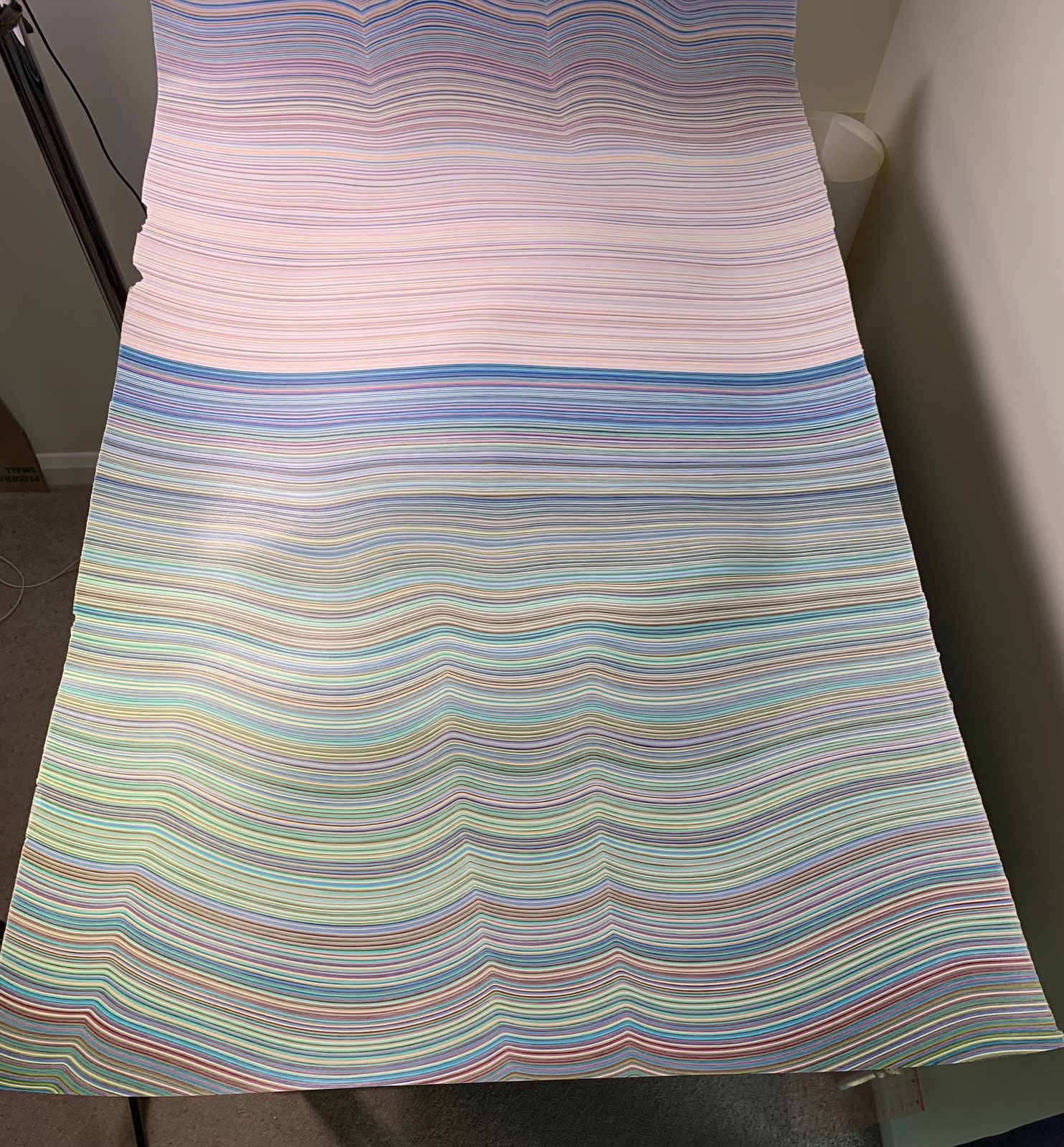 Red Buoy shown as a large piece before being divided in two parts. Colour Pencil on Paper.