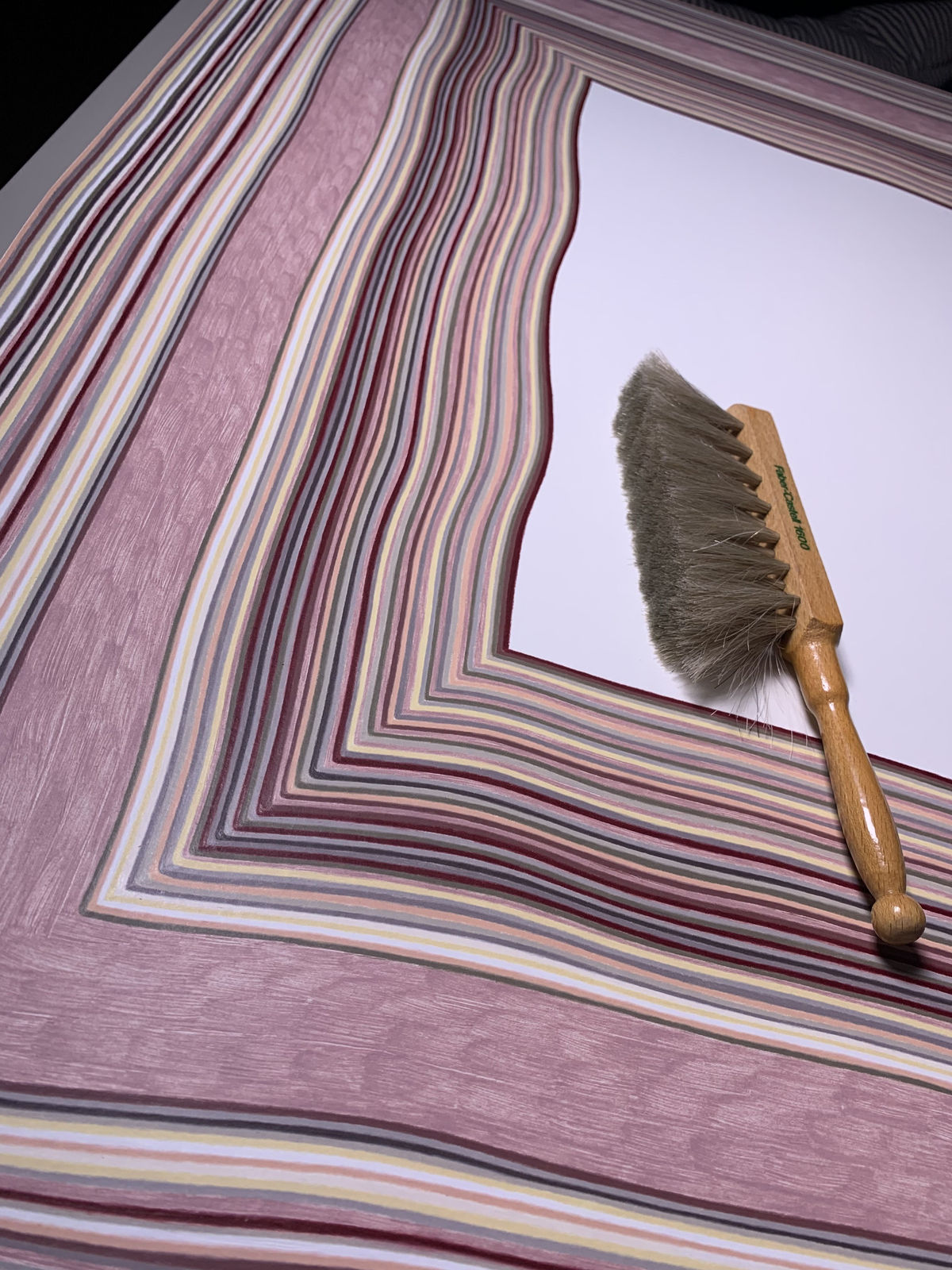 Drawing in progress before wet folding application.