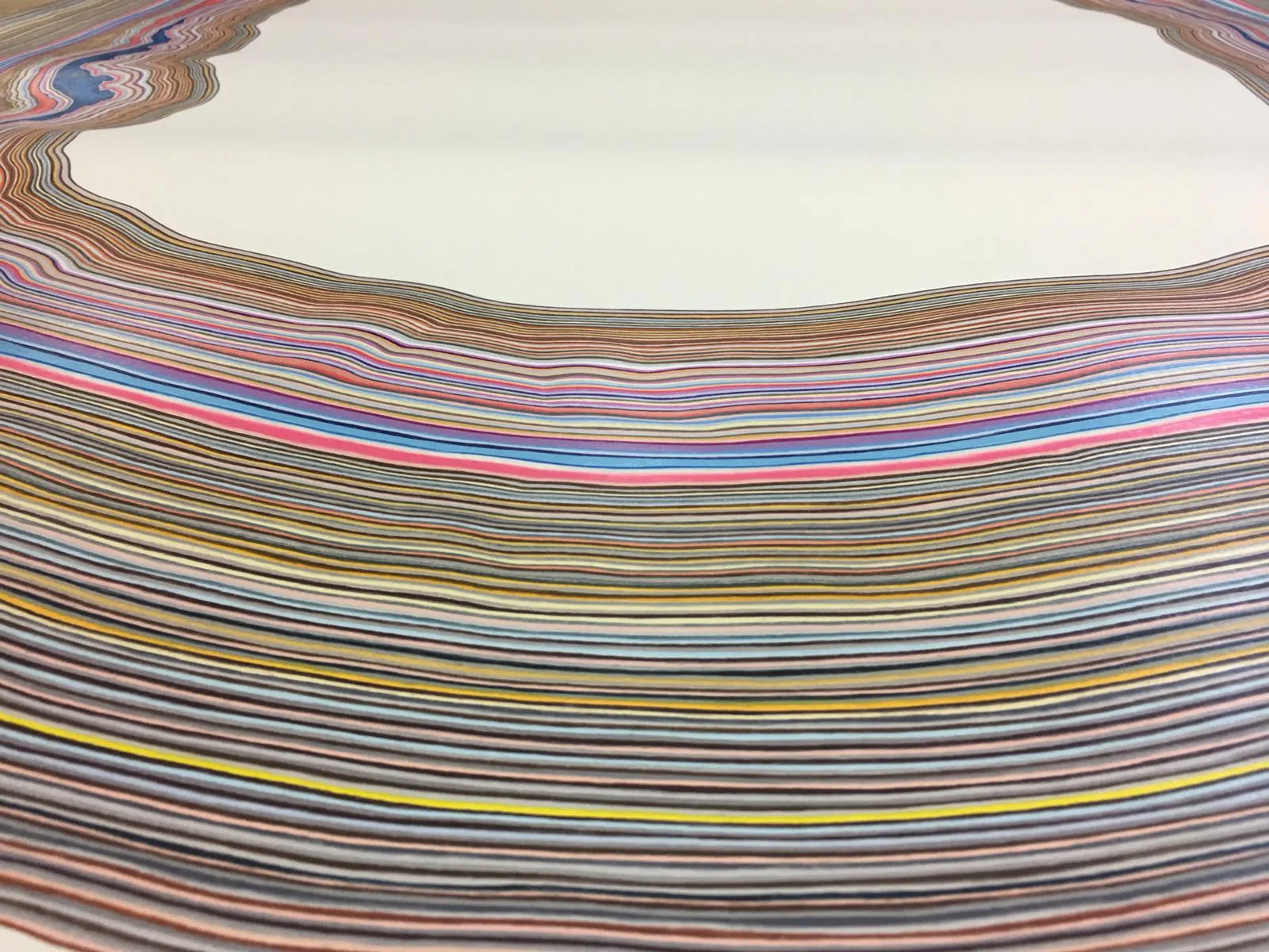 Detail of Pink Oval in progress.