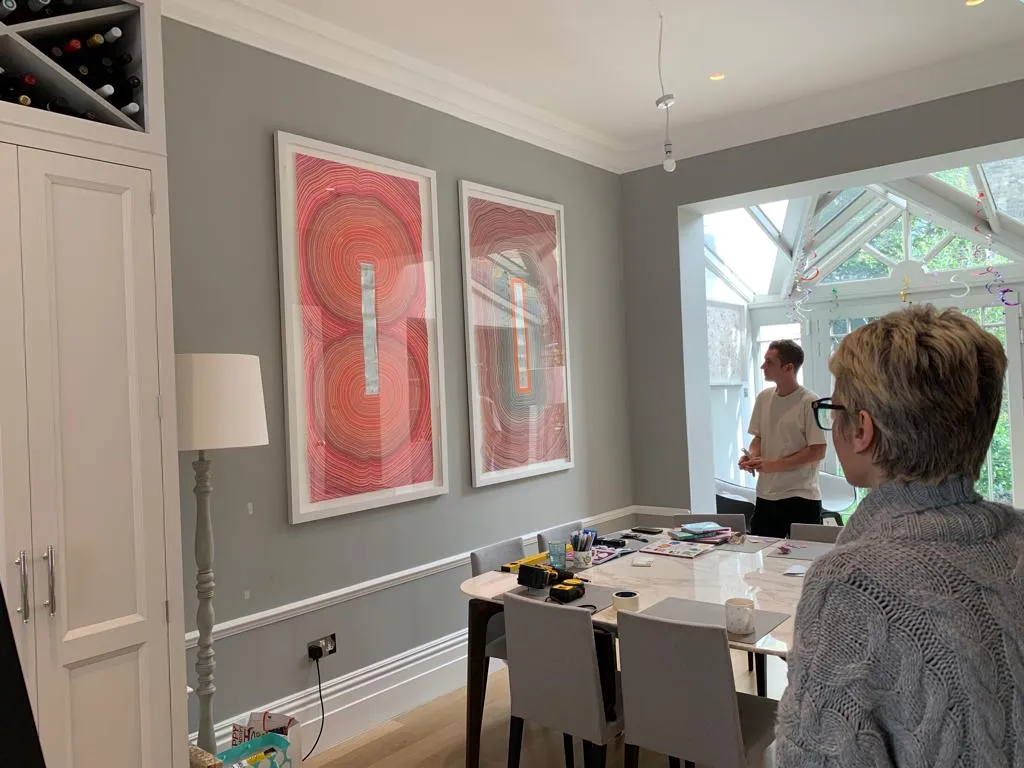 Pink Window shown installed in client's London home in the renovated dining area.