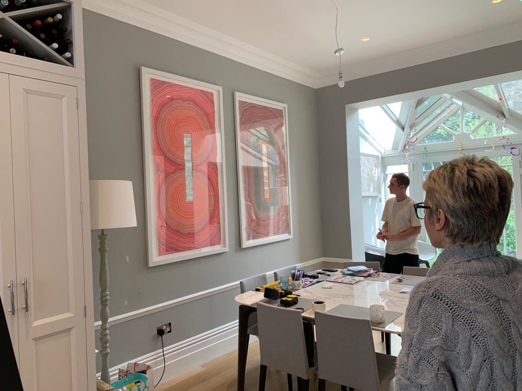 Pink Window shown installed in client's London home in the renovated dining area.