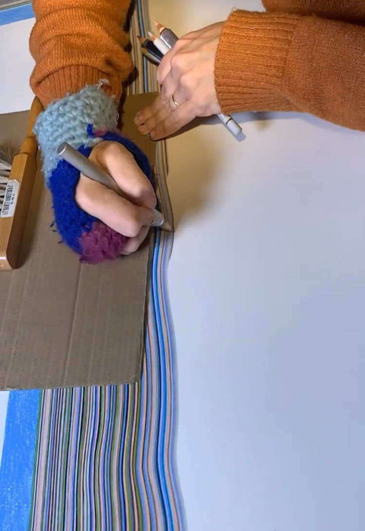 Detail of Blue Window in progress.