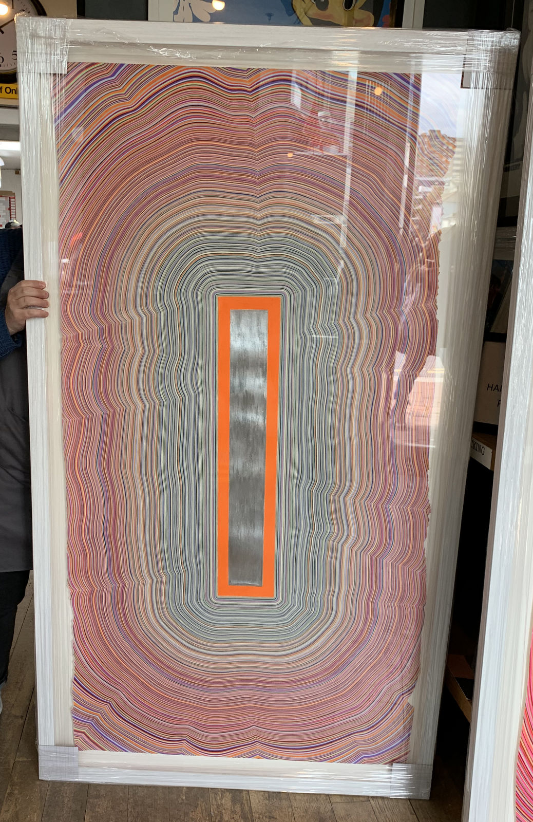 Orange Window shown with custom frame ready for client's home.