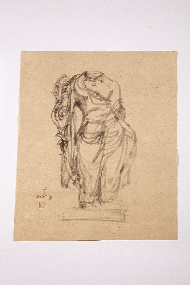 Dai Yun 戴耘, Buddha Holding Lotus Sketch, 2016