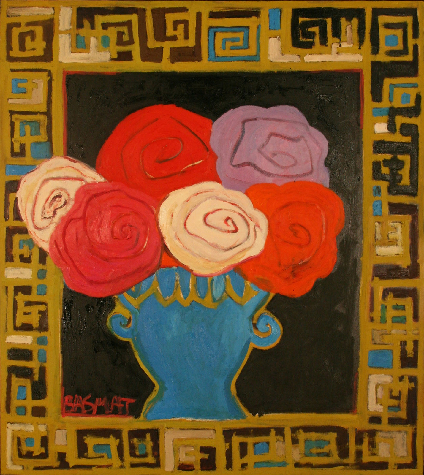 Basmat Levin 巴斯瑪特・勒文, Gold Framed Vase, 2011