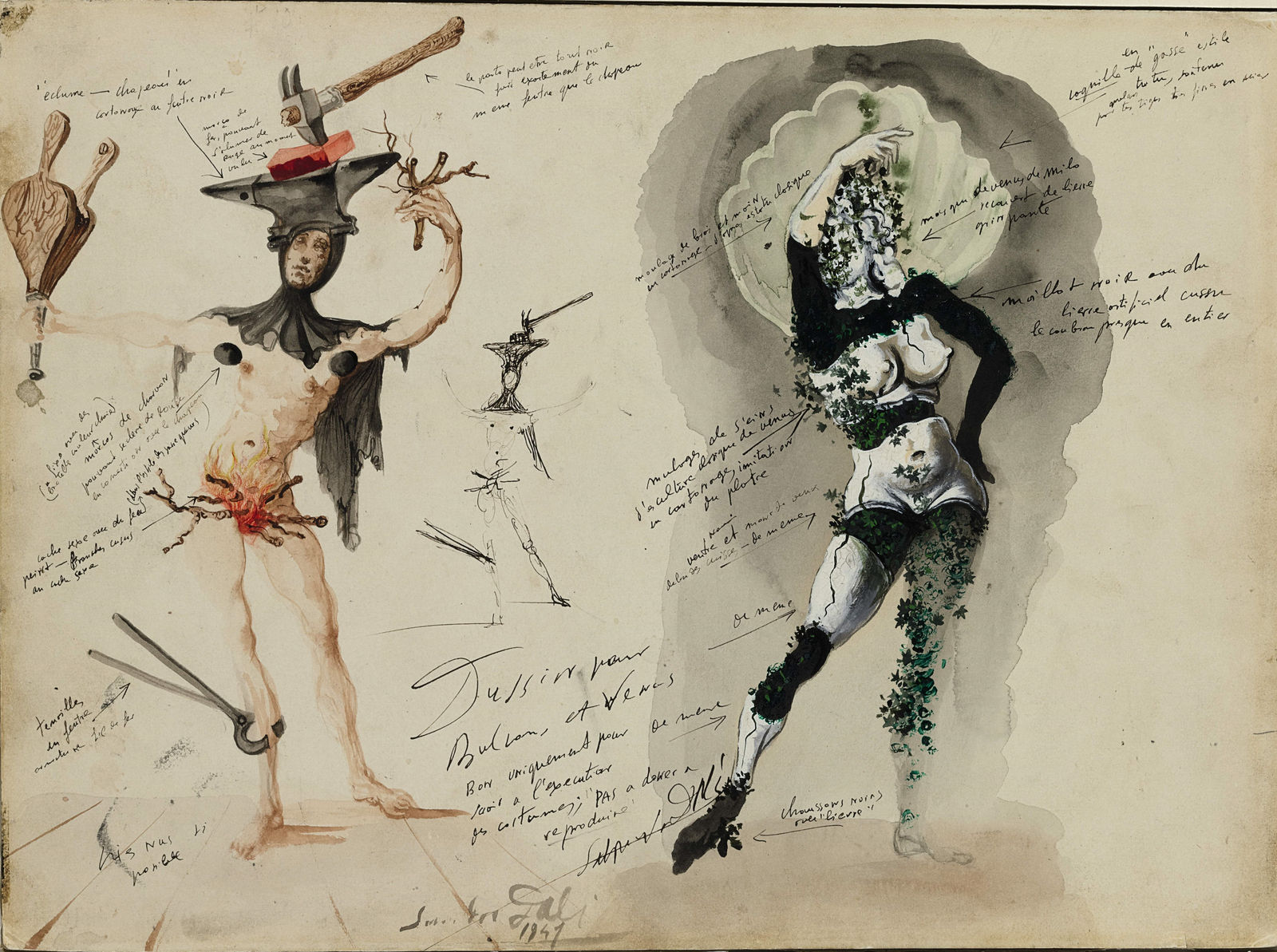 Salvador Dalí, Vulcain et Vénus, 1941