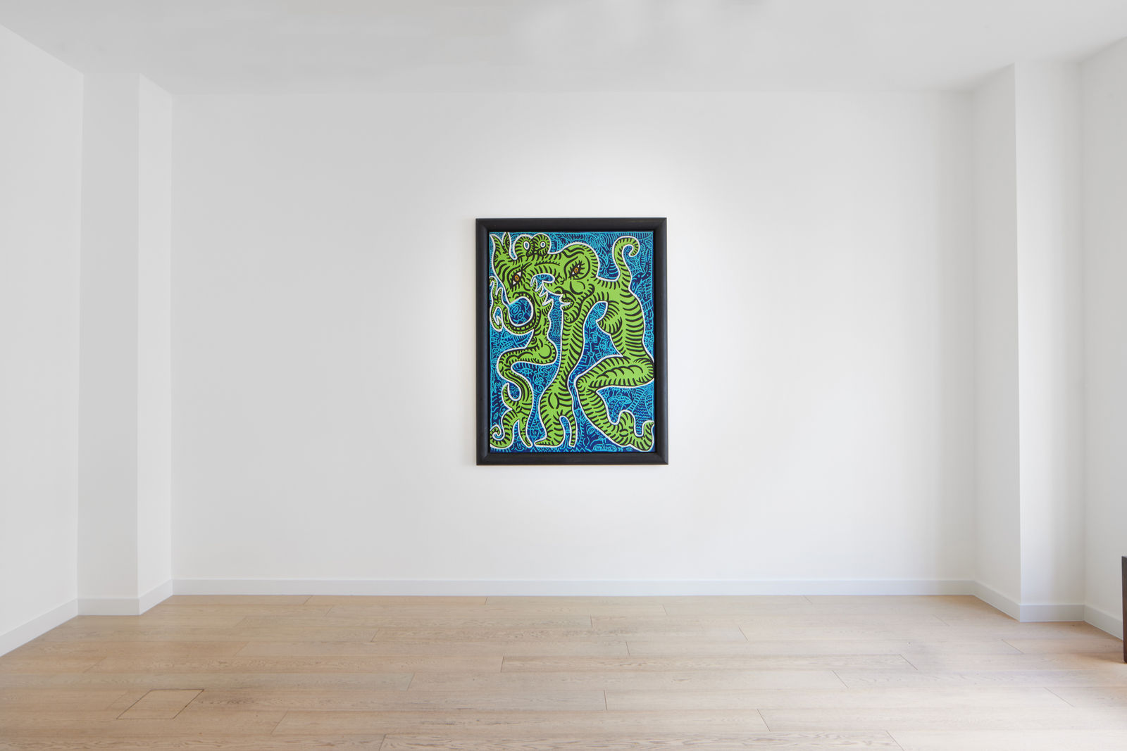 Robert Combas, Monstre Vert À Double Incarnation À Fond Bleu, 1995