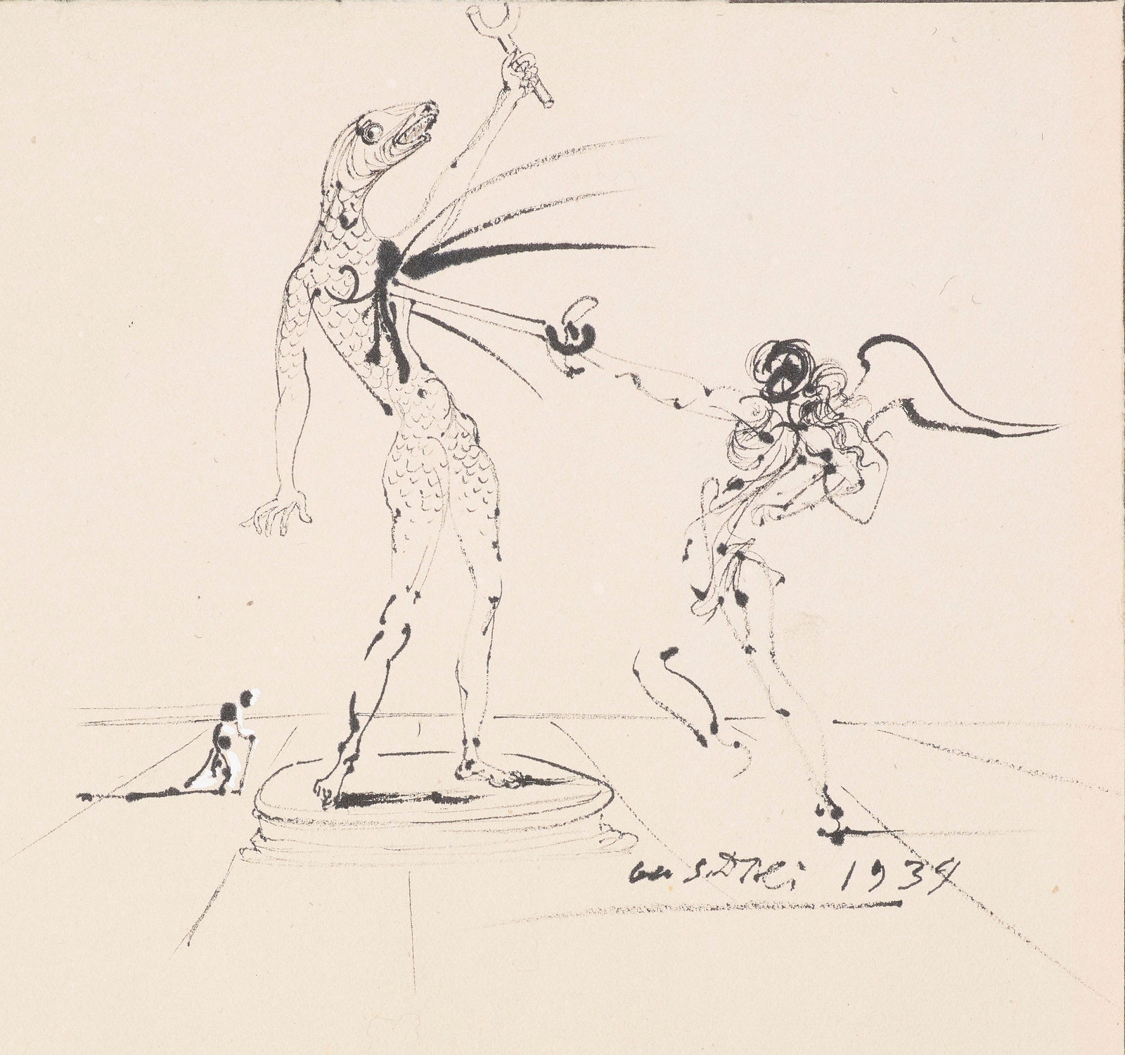 Salvador Dalí, Study for Scenography and Costume for the Ballet Bacchanale, 1939