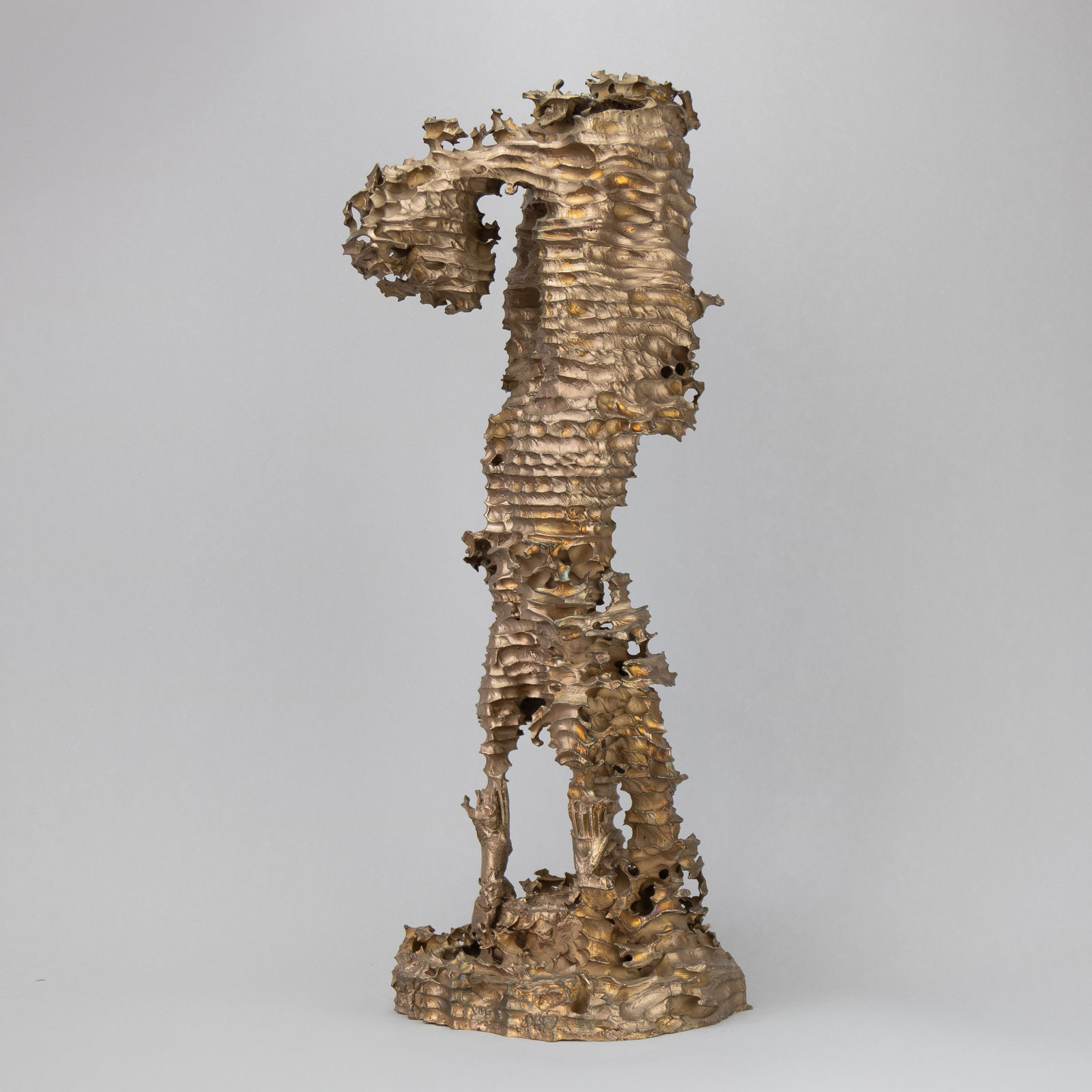 James Rogers, A study in the possibility of a man taking so much on the chin, that his jawline blocked the feelings falling out of his mind (Rock Drill / Mandibular Man) (2023), 2023