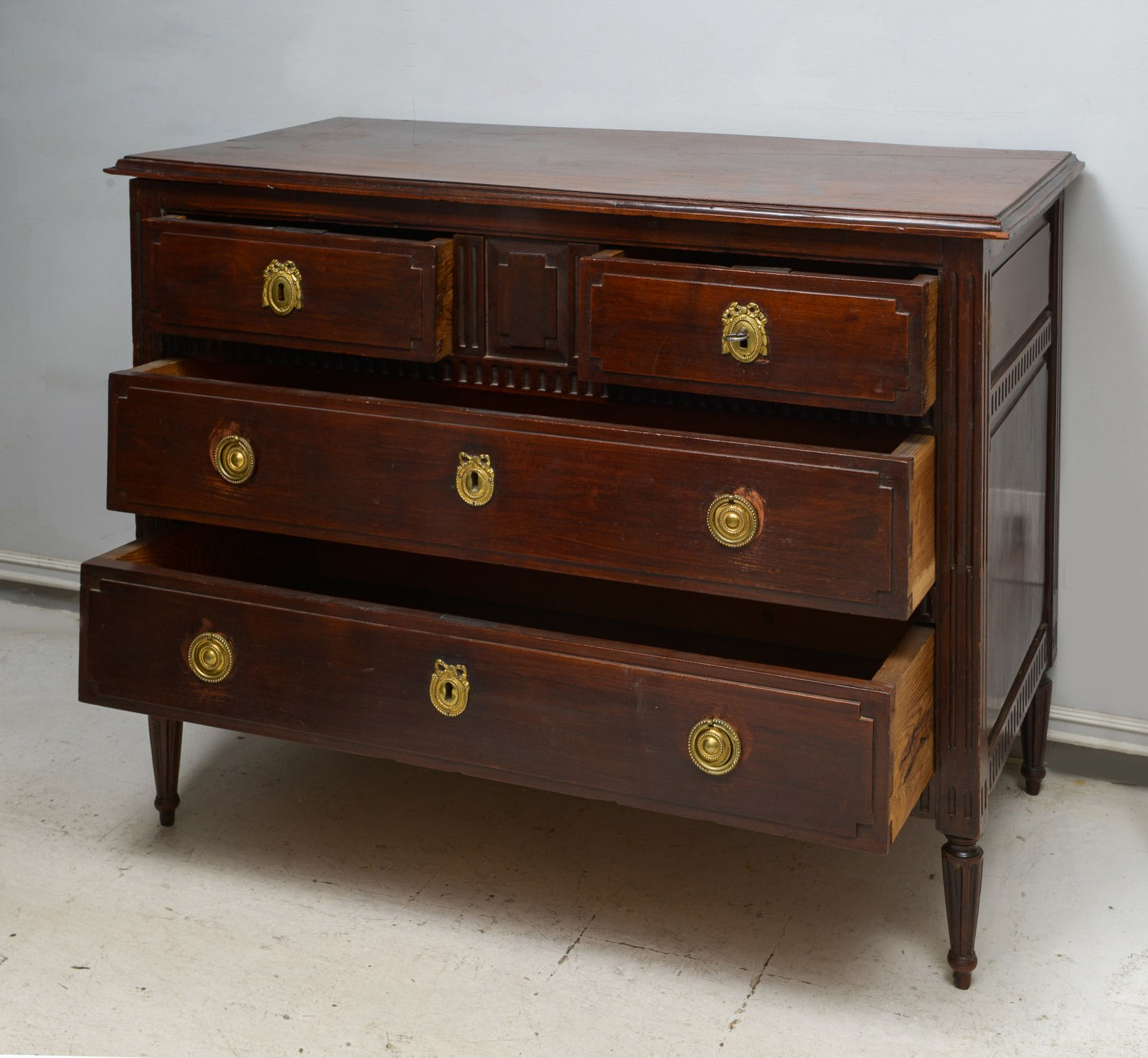 Antique French Mahogany Commode , Late 19th century