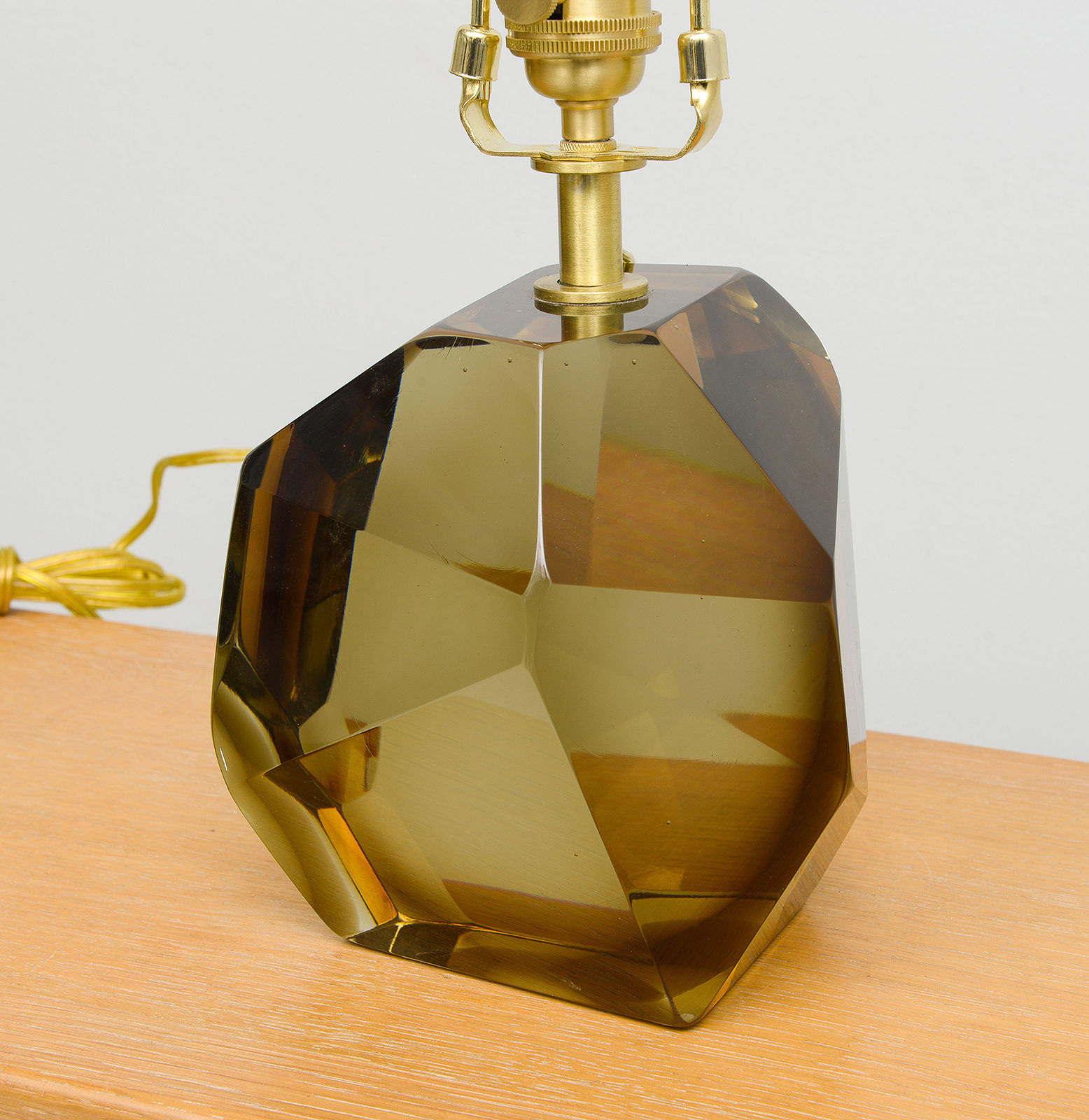 Pair of Contemporary Murano Amber Table Lamps, 21st century