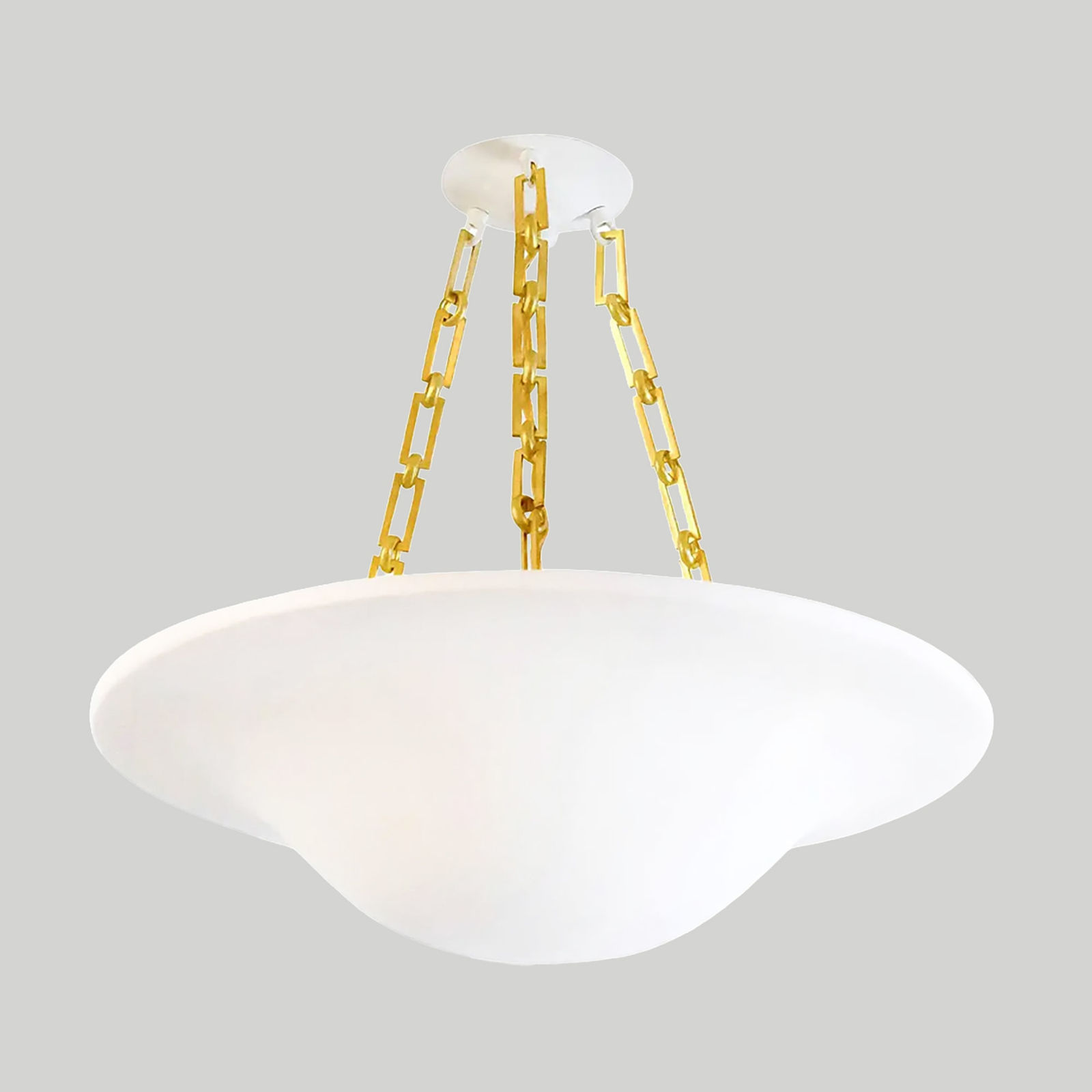 Custom Plaster Chandelier with Brass Chain