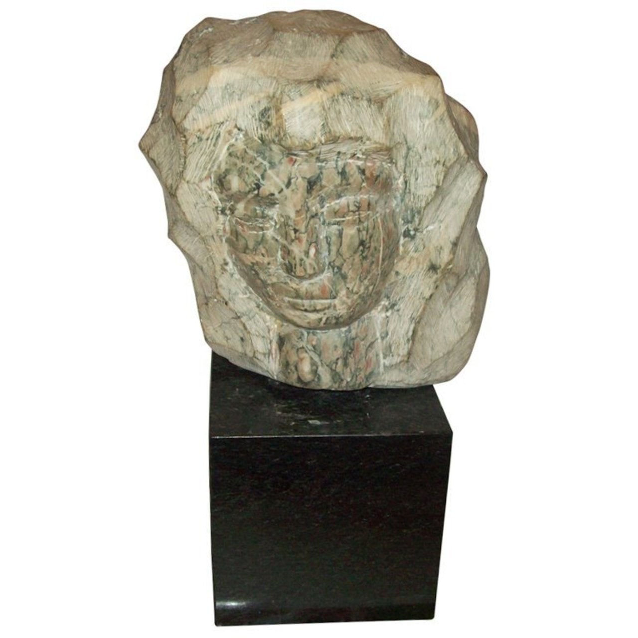Modernist Marble Sculpture on Granite Base