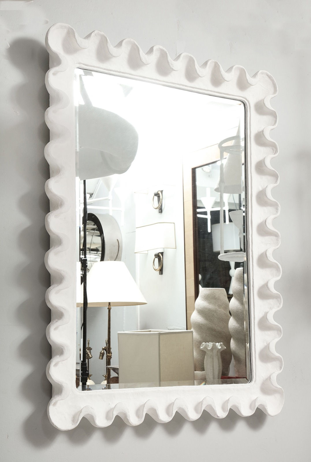 Bespoke Rosetta Undulating Plaster Mirror, 21st century