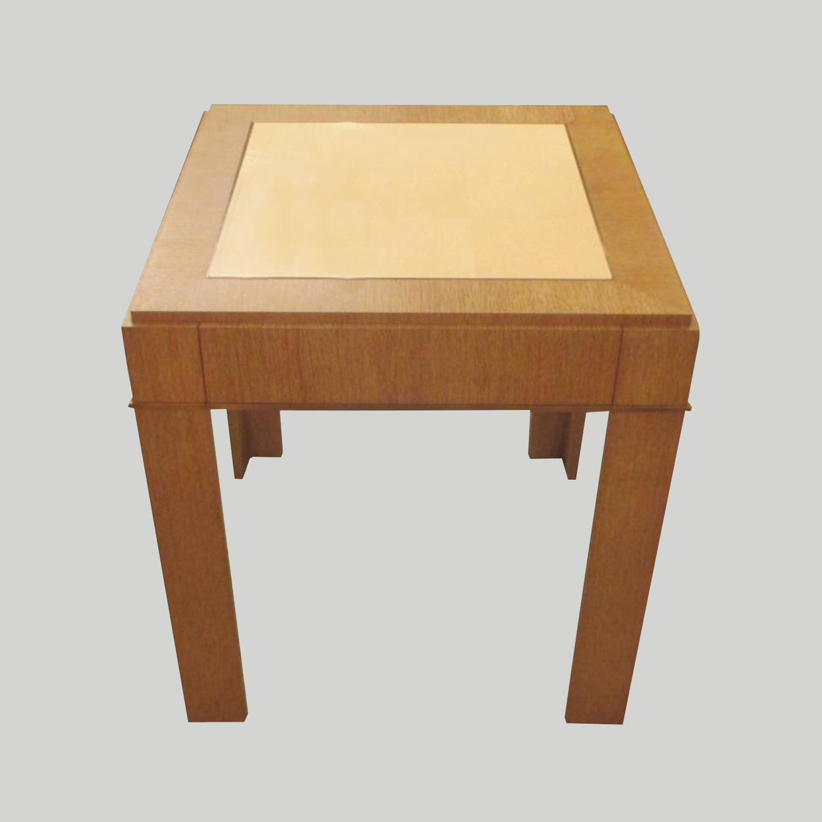 Custom Cerused Oak Side Table with Parchment Top, 21st century