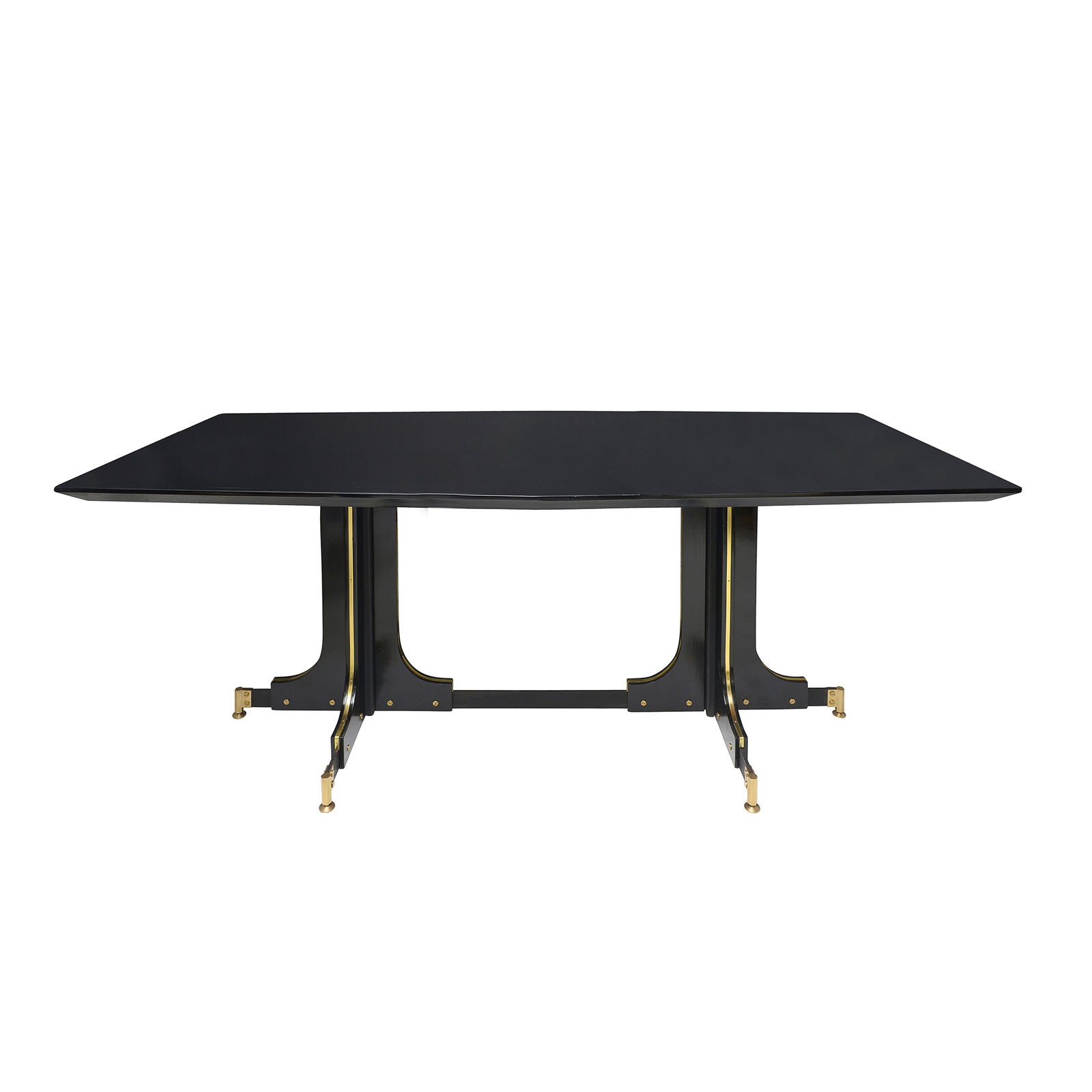 Custom Ebonized Table with Bronze Details, 21st century