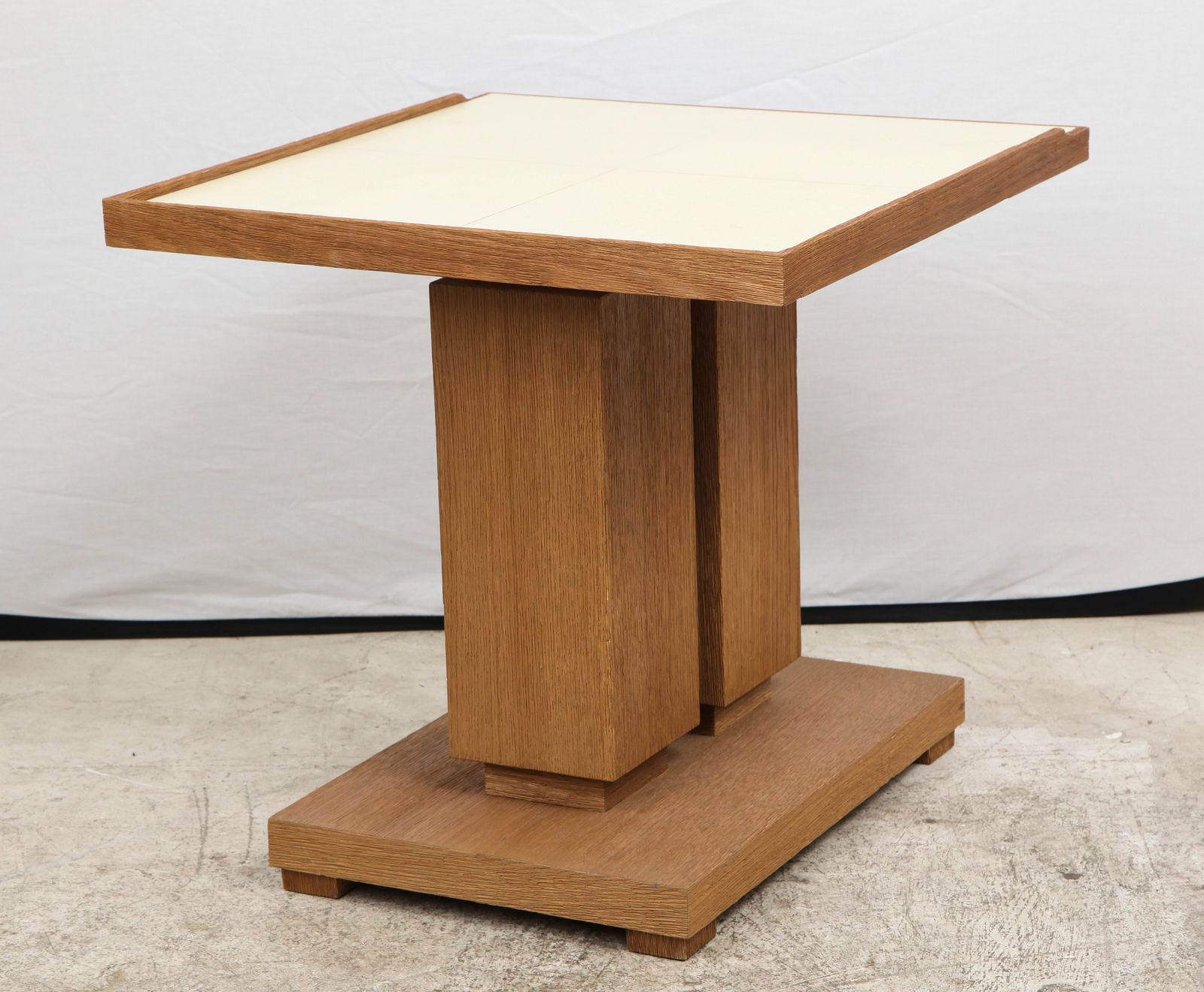 Custom Cerused Oak and Parchment Table in the Dupre Lafon Manner, 21st century